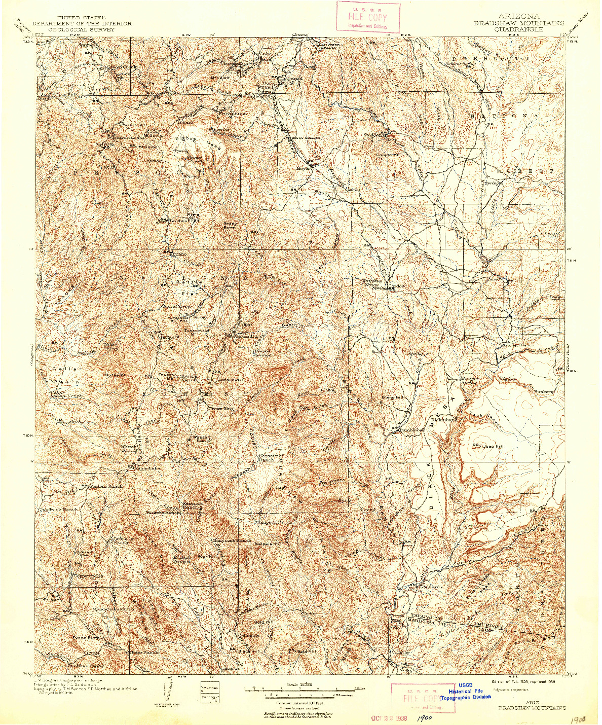 USGS 1:125000-SCALE QUADRANGLE FOR BRADSHAW MOUNTAINS, AZ 1903