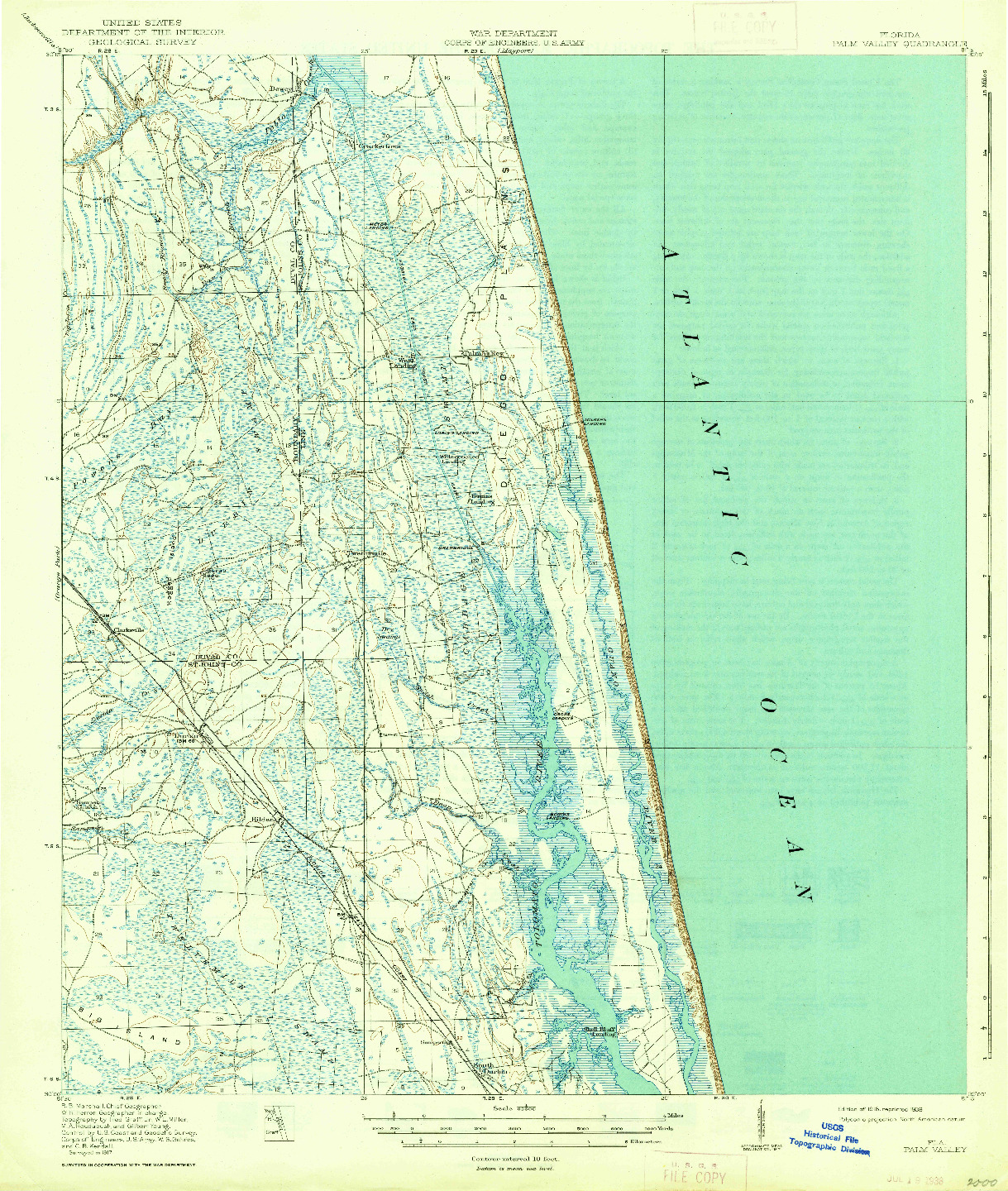 USGS 1:62500-SCALE QUADRANGLE FOR PALM VALLEY, FL 1918