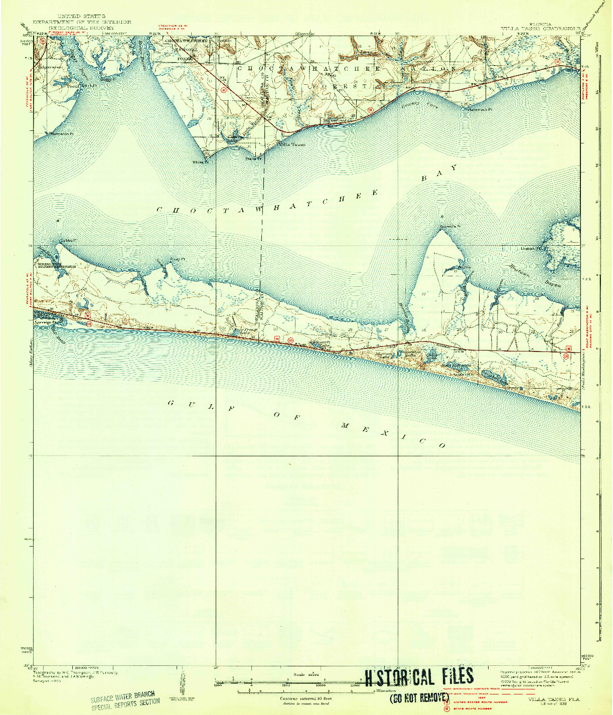 USGS 1:62500-SCALE QUADRANGLE FOR VILLA TASSO, FL 1938