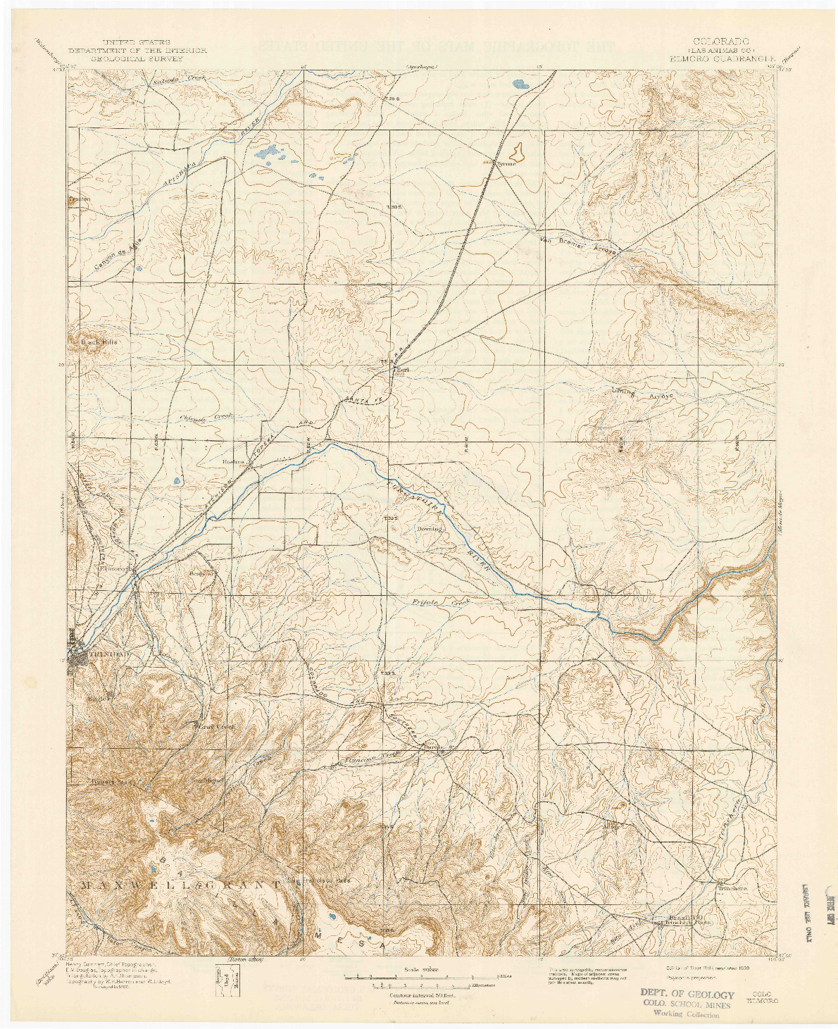 USGS 1:125000-SCALE QUADRANGLE FOR ELMORO, CO 1897