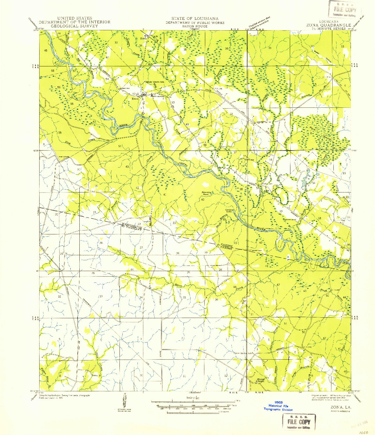 USGS 1:31680-SCALE QUADRANGLE FOR ZONA, LA 1939