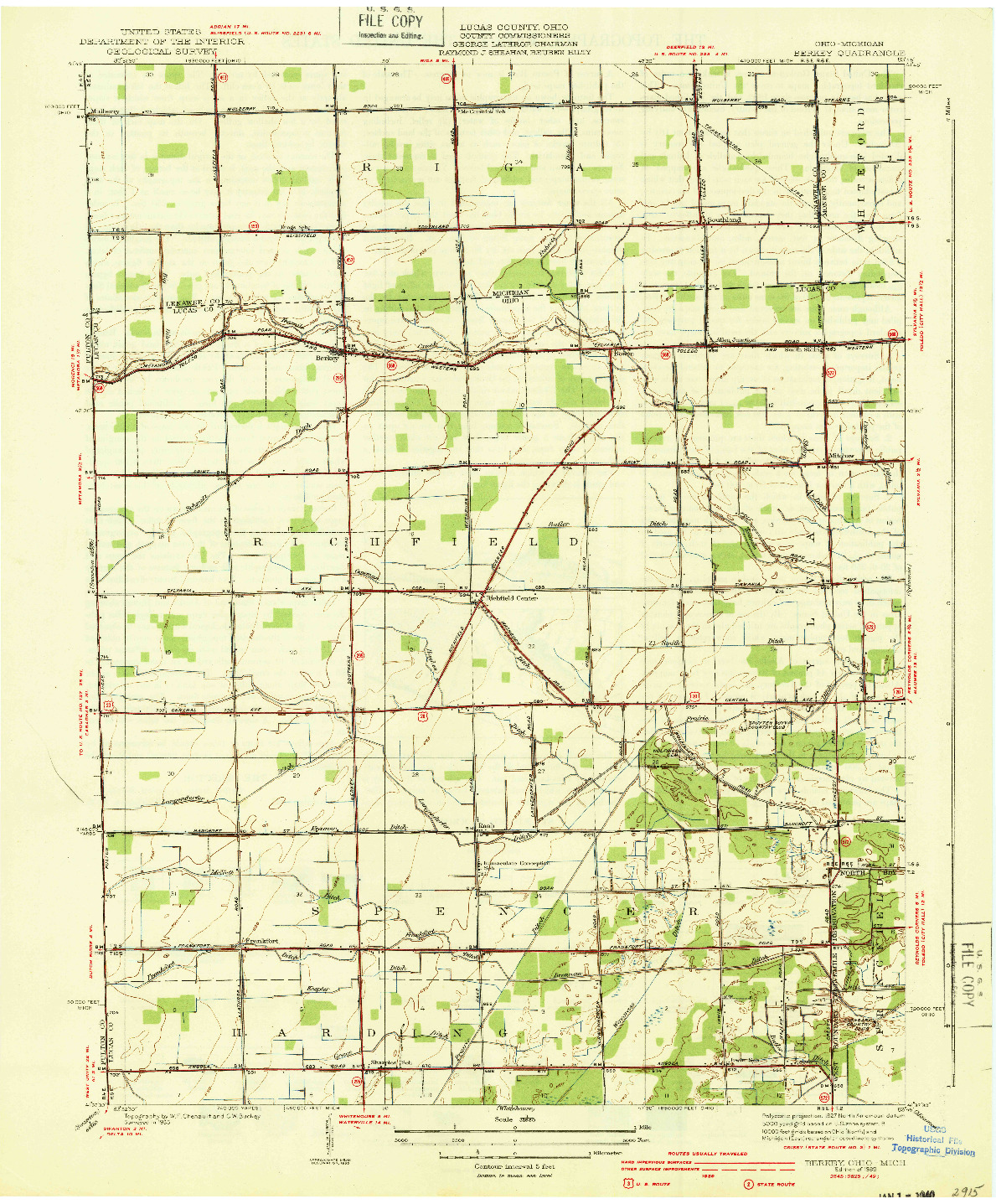 USGS 1:31680-SCALE QUADRANGLE FOR BERKEY, OH 1939