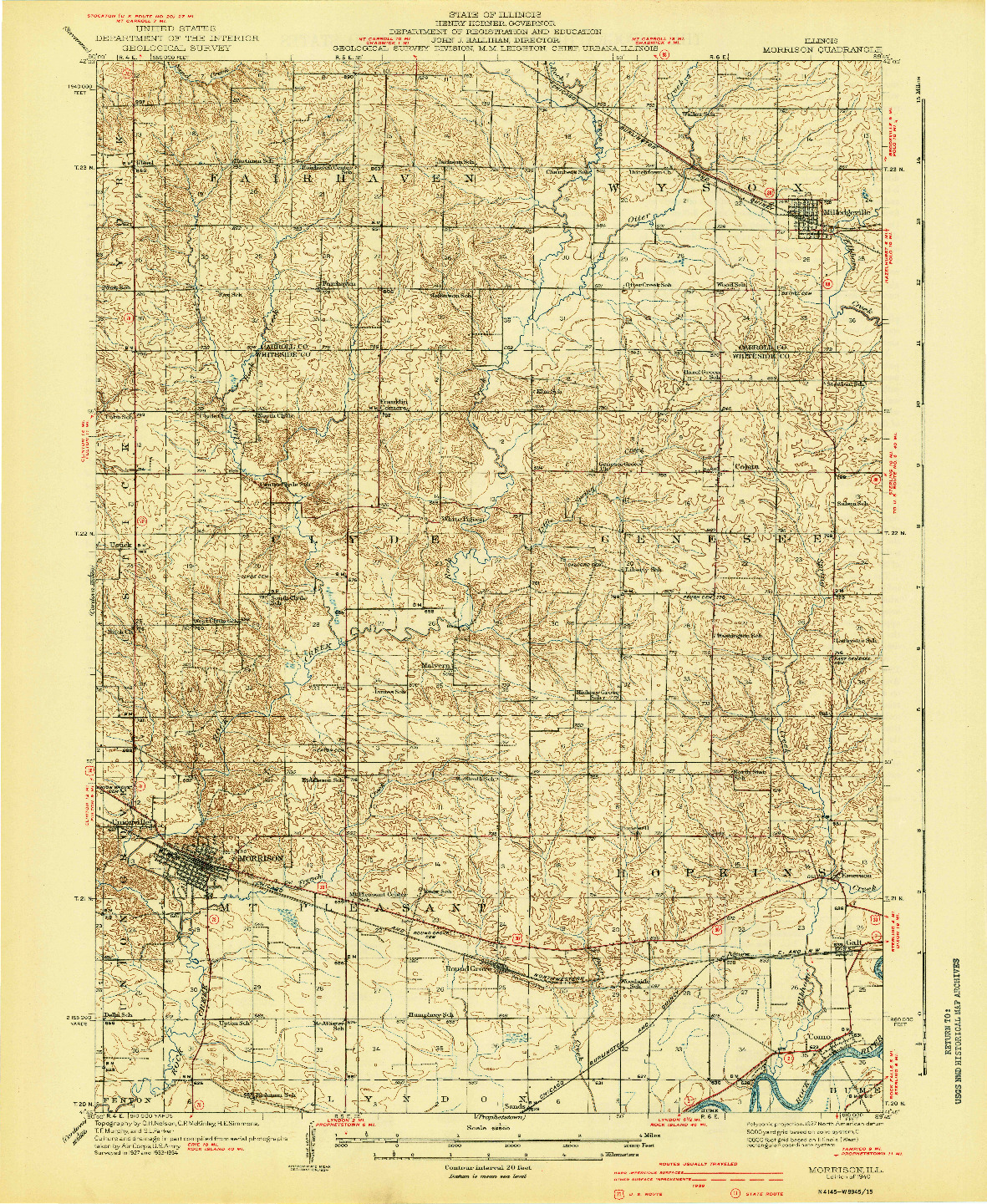 USGS 1:62500-SCALE QUADRANGLE FOR MORRISON, IL 1940