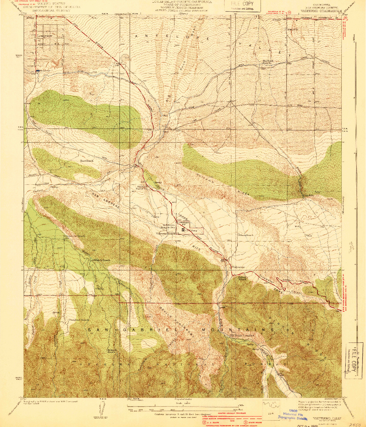 USGS 1:24000-SCALE QUADRANGLE FOR VALYERMO, CA 1940