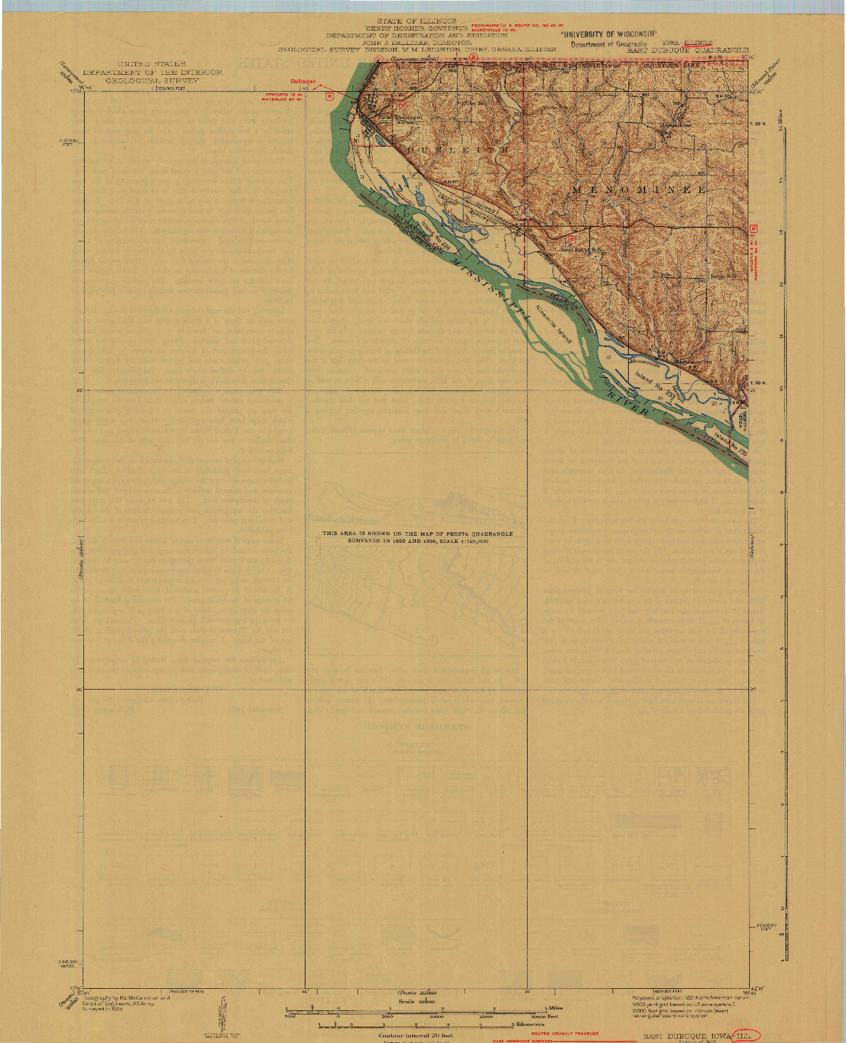 USGS 1:62500-SCALE QUADRANGLE FOR EAST DUBUQUE, IA 1940