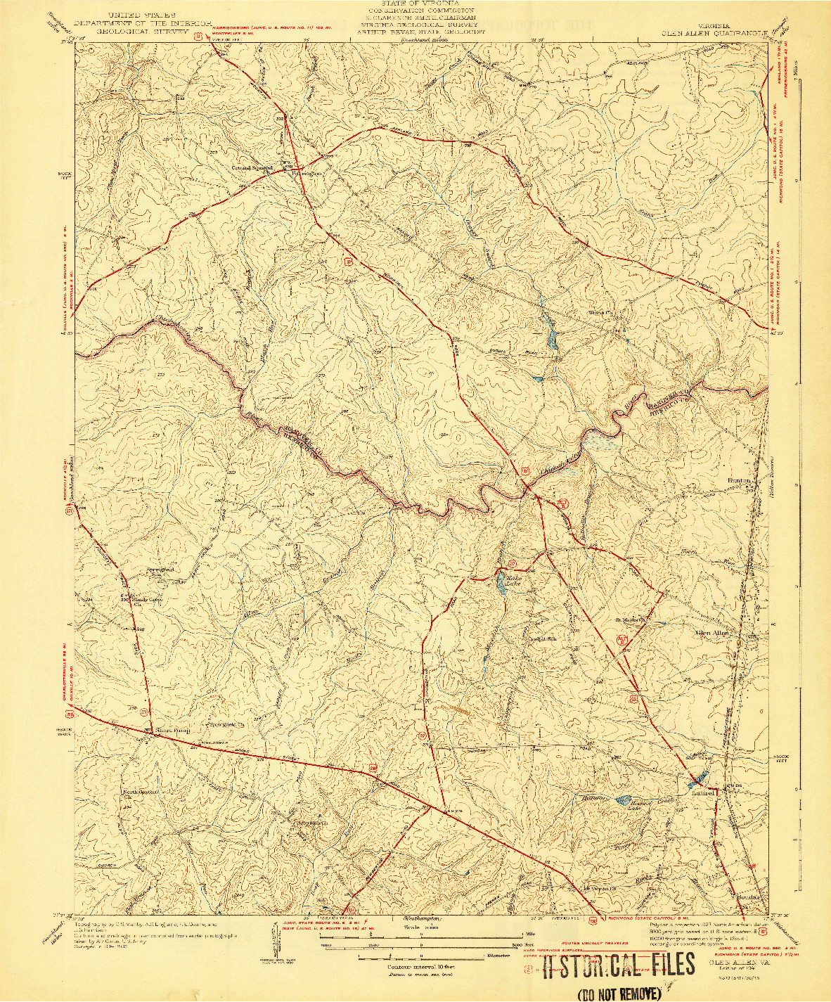 USGS 1:31680-SCALE QUADRANGLE FOR GLEN ALLEN, VA 1941