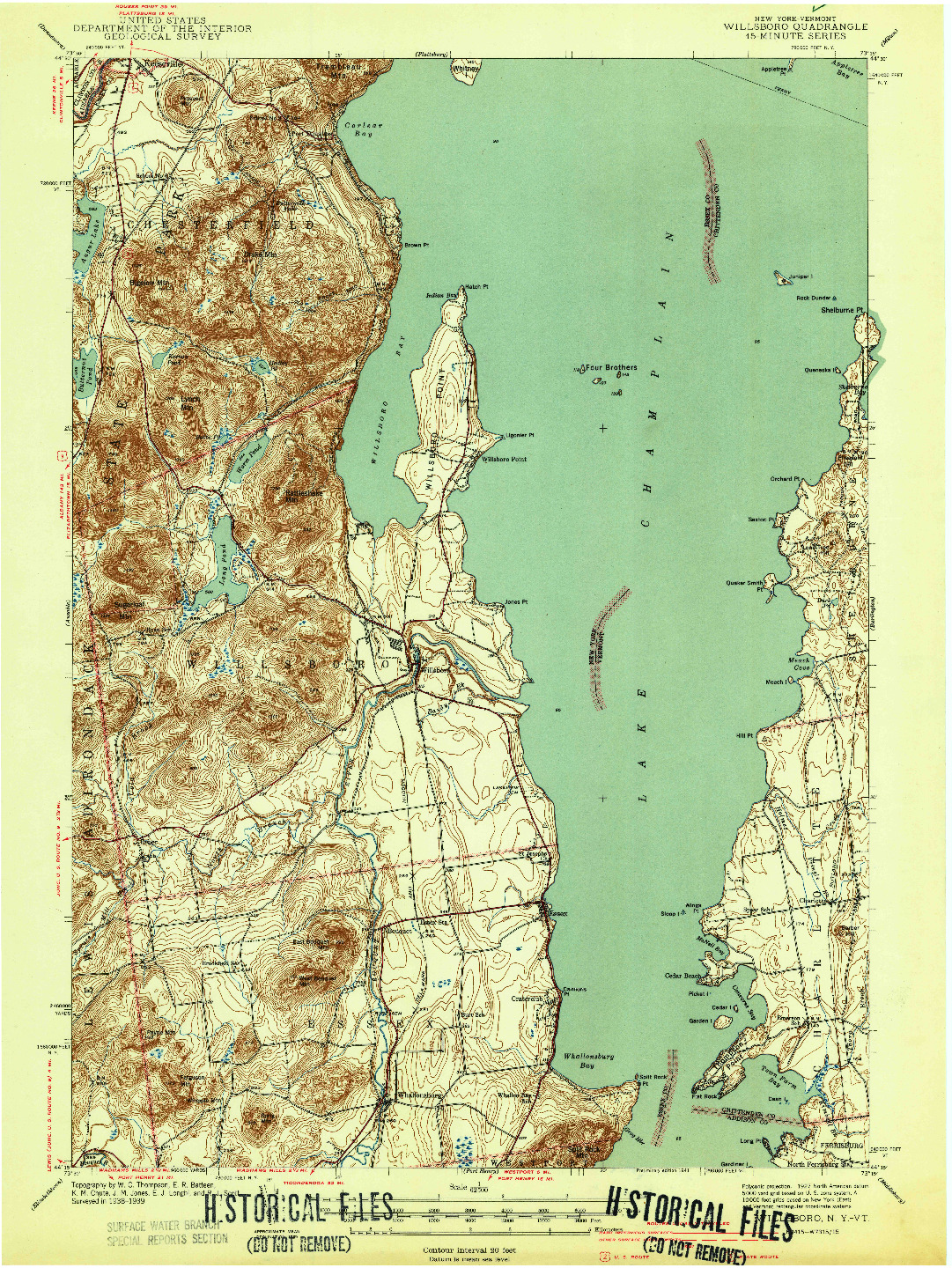 USGS 1:62500-SCALE QUADRANGLE FOR WILLSBORO, NY 1941