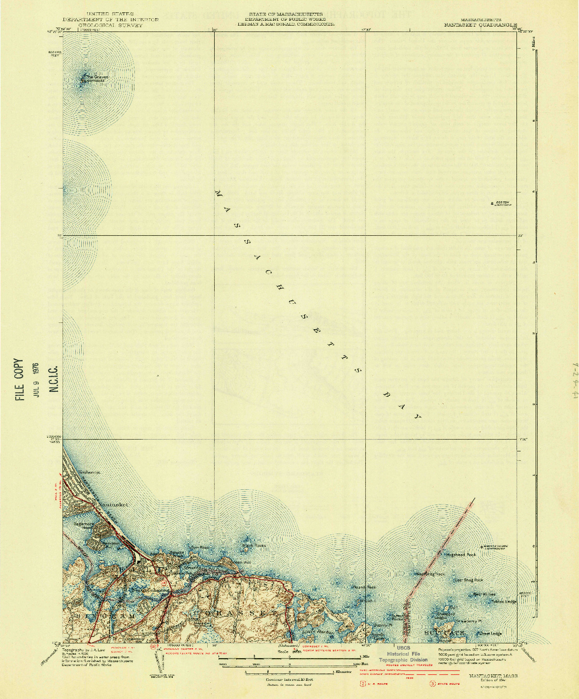 USGS 1:31680-SCALE QUADRANGLE FOR NANTASKET, MA 1941