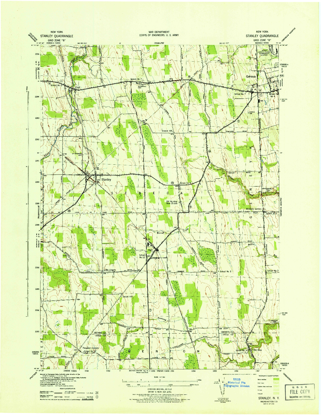 USGS 1:31680-SCALE QUADRANGLE FOR STANLEY, NY 1942