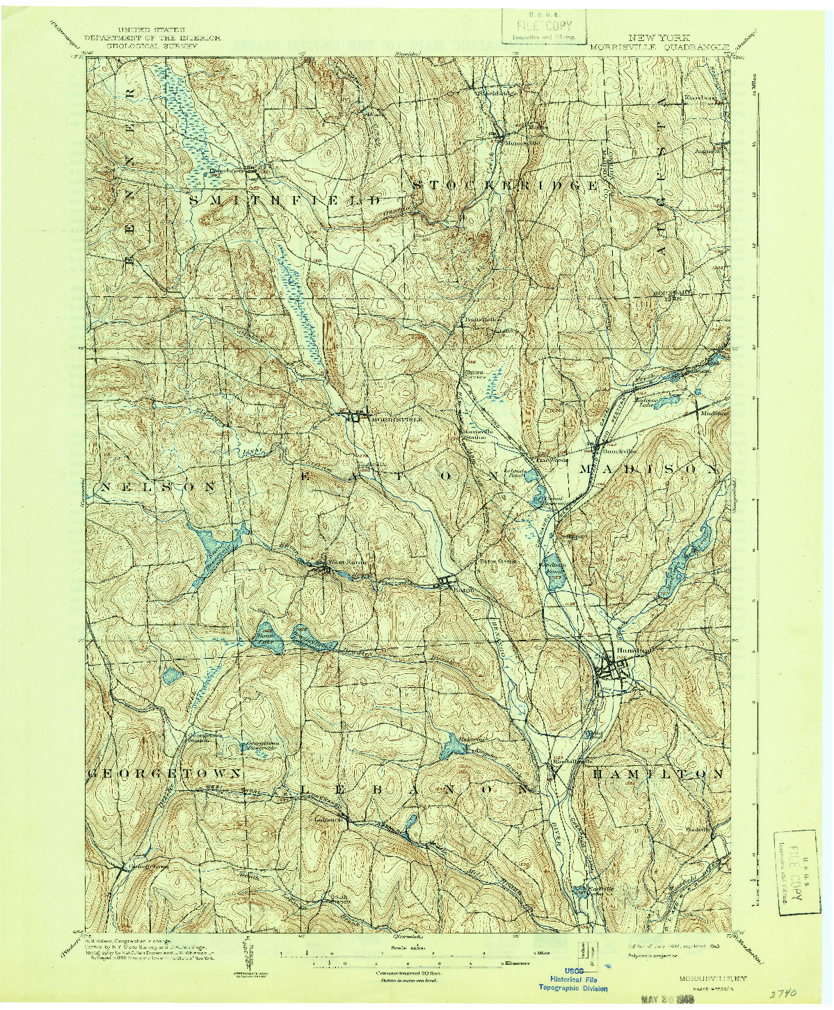 USGS 1:62500-SCALE QUADRANGLE FOR MORRISVILLE, NY 1902