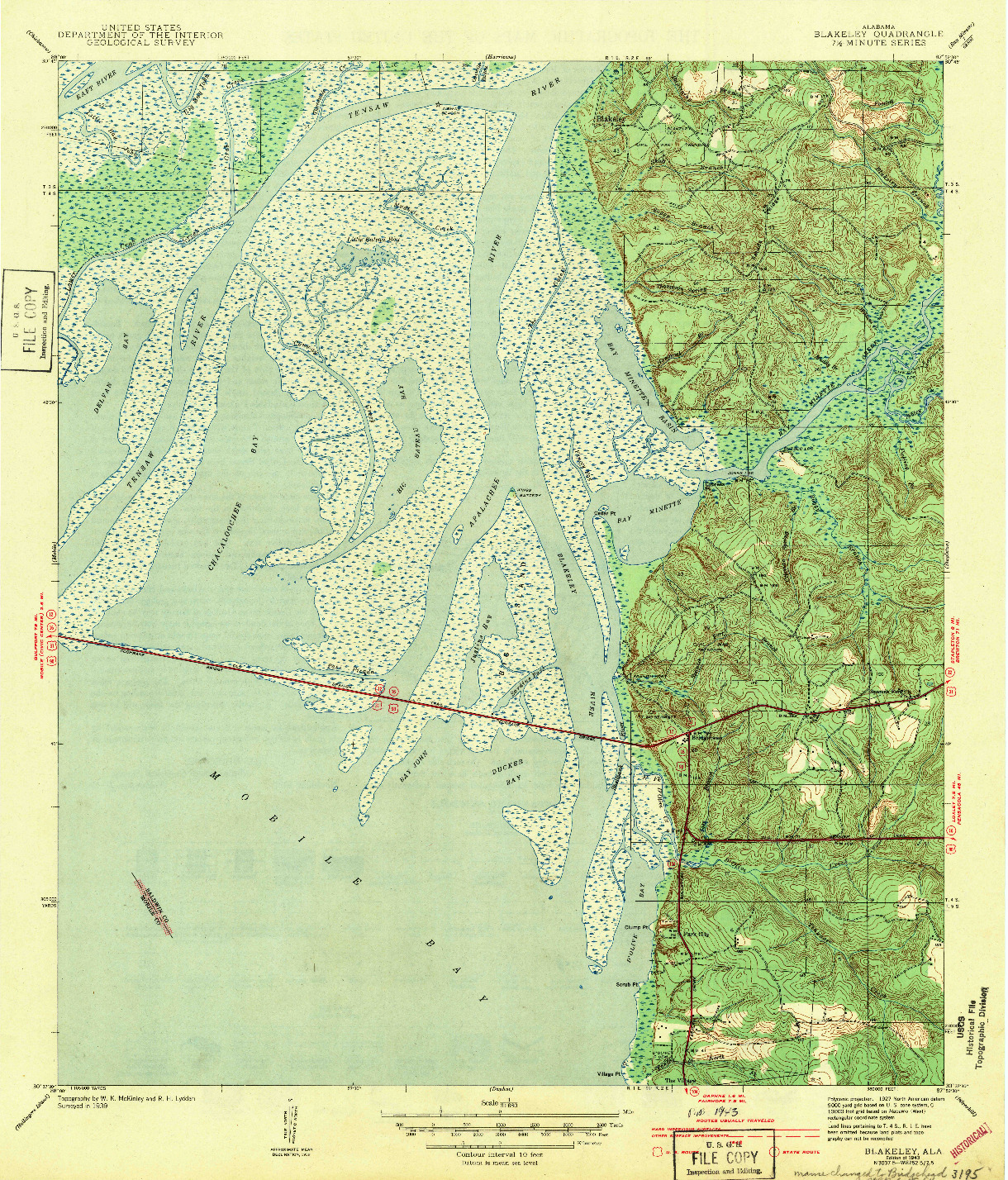 USGS 1:31680-SCALE QUADRANGLE FOR BLAKELEY, AL 1943