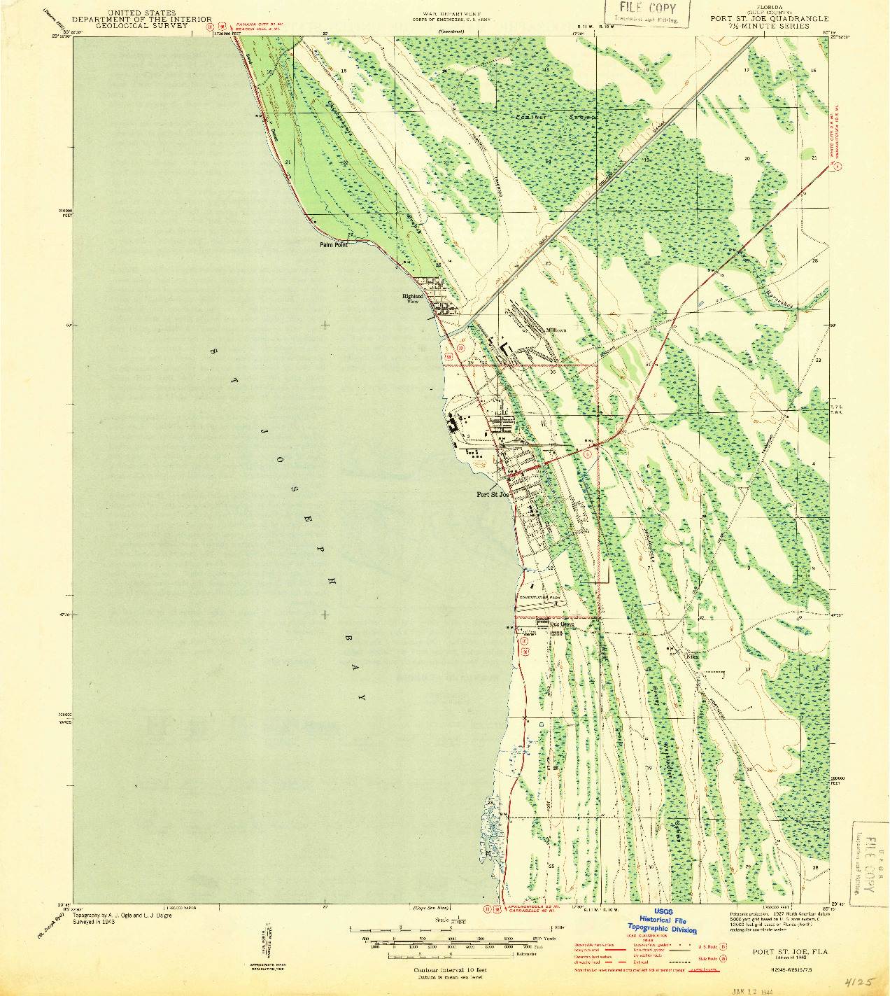 USGS 1:31680-SCALE QUADRANGLE FOR PORT ST. JOE, FL 1943