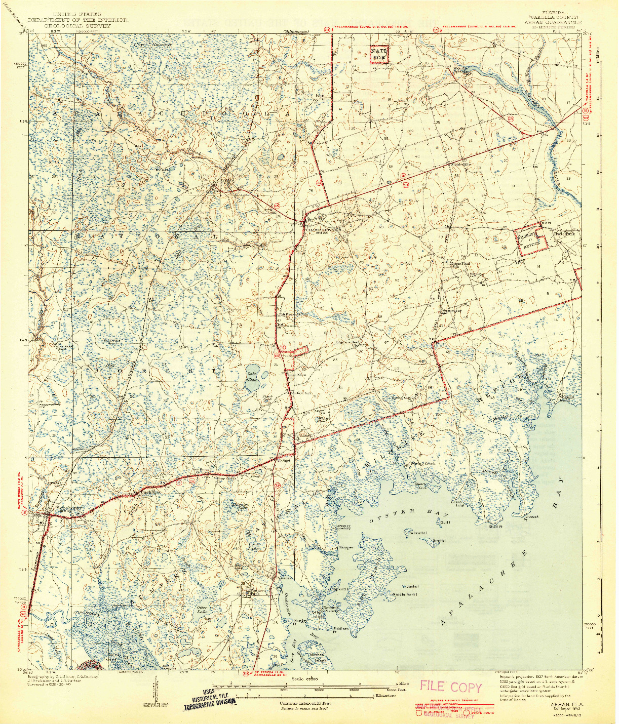 USGS 1:62500-SCALE QUADRANGLE FOR ARRAN, FL 1943