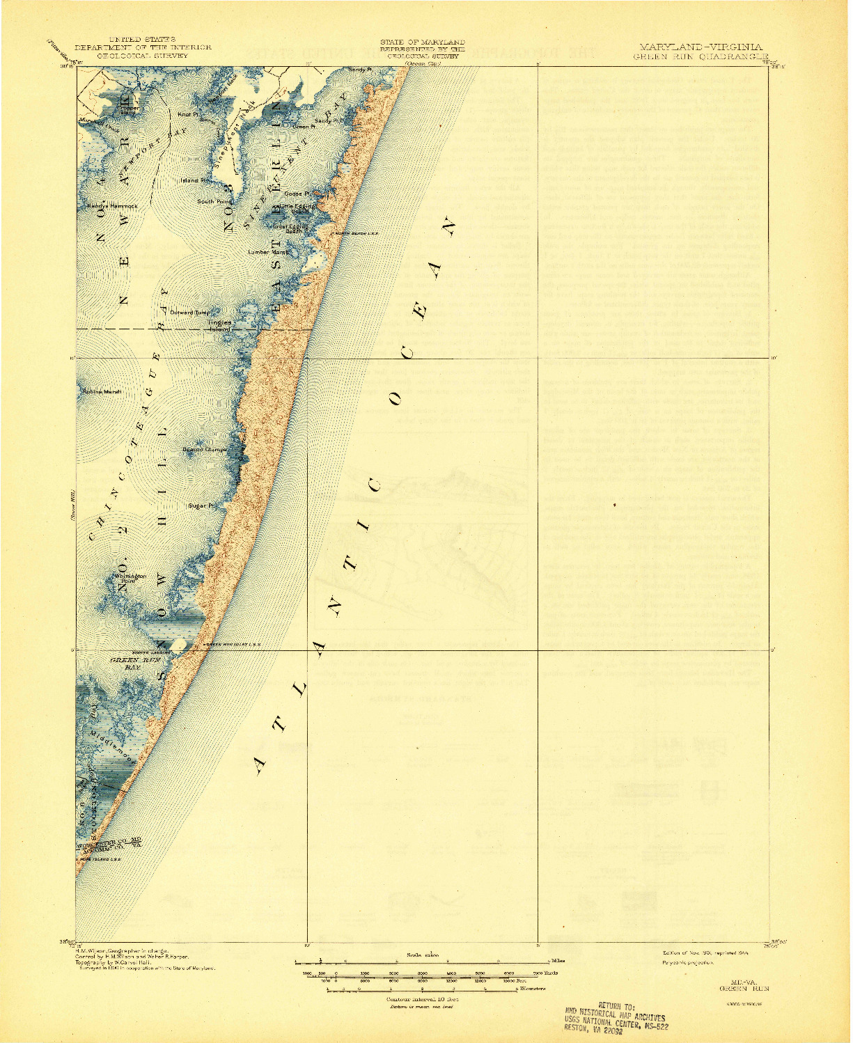 USGS 1:62500-SCALE QUADRANGLE FOR GREEN RUN, MD 1901