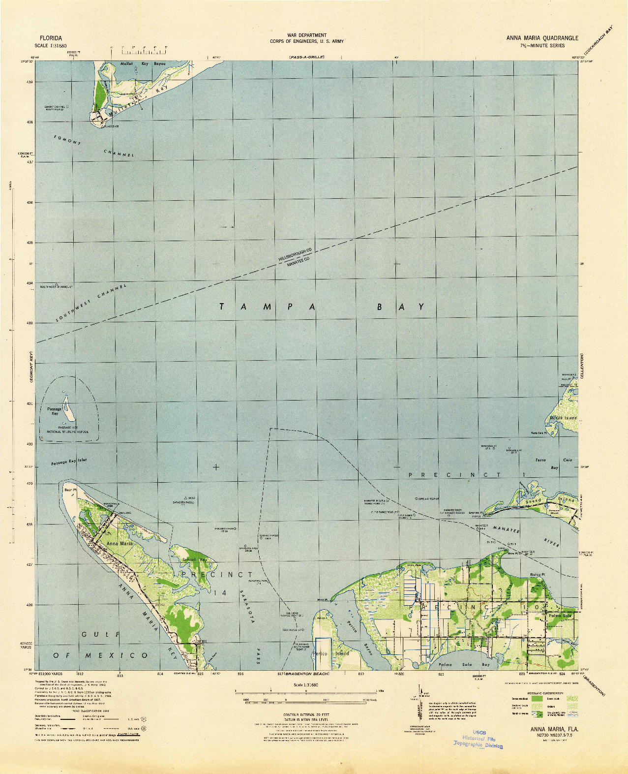 USGS 1:31680-SCALE QUADRANGLE FOR ANNA MARIA, FL 1944