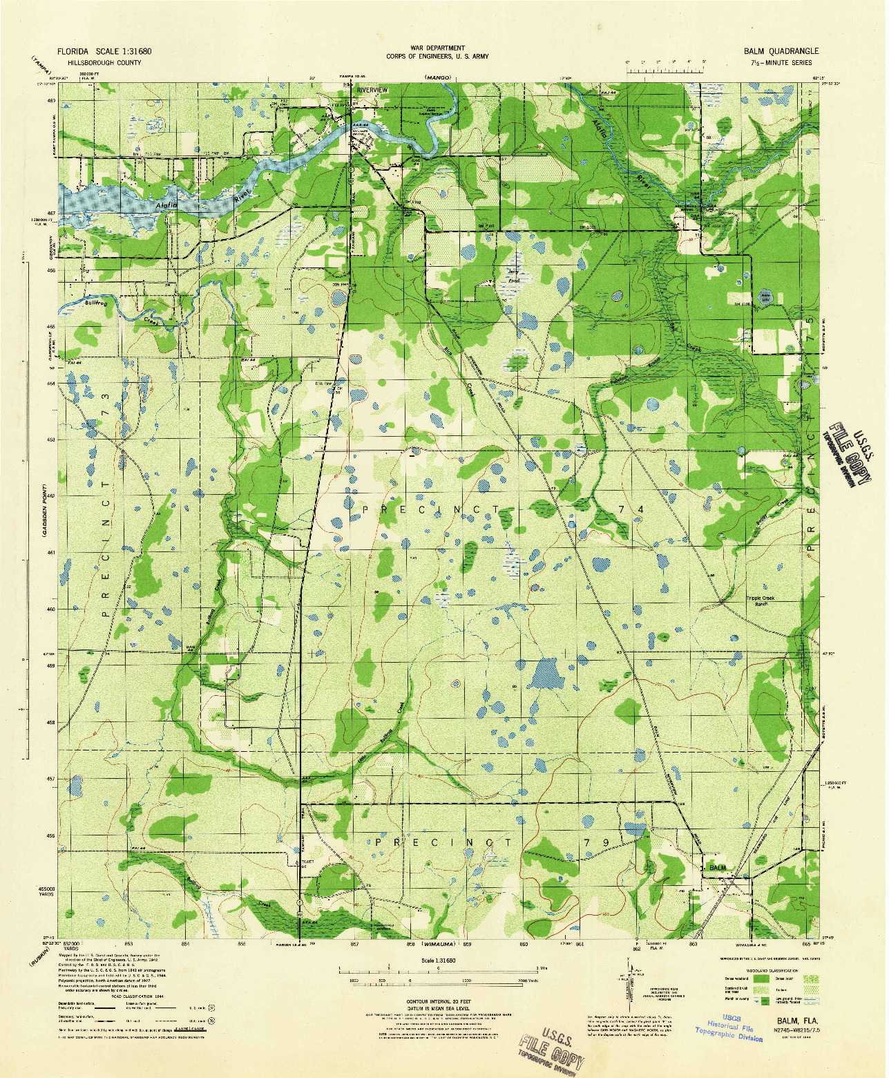 USGS 1:31680-SCALE QUADRANGLE FOR BALM, FL 1944