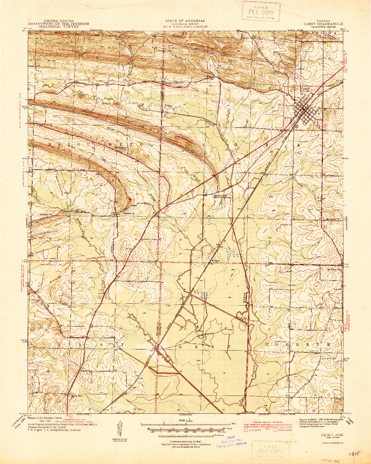 USGS 1:31680-SCALE QUADRANGLE FOR CABOT, AR 1941