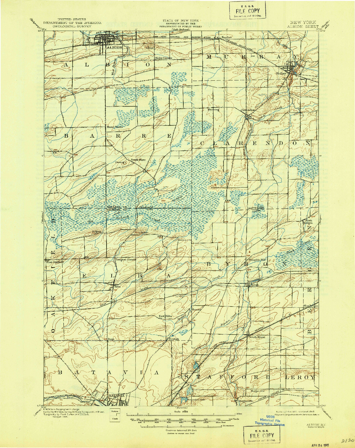 USGS 1:62500-SCALE QUADRANGLE FOR ALBION, NY 1897