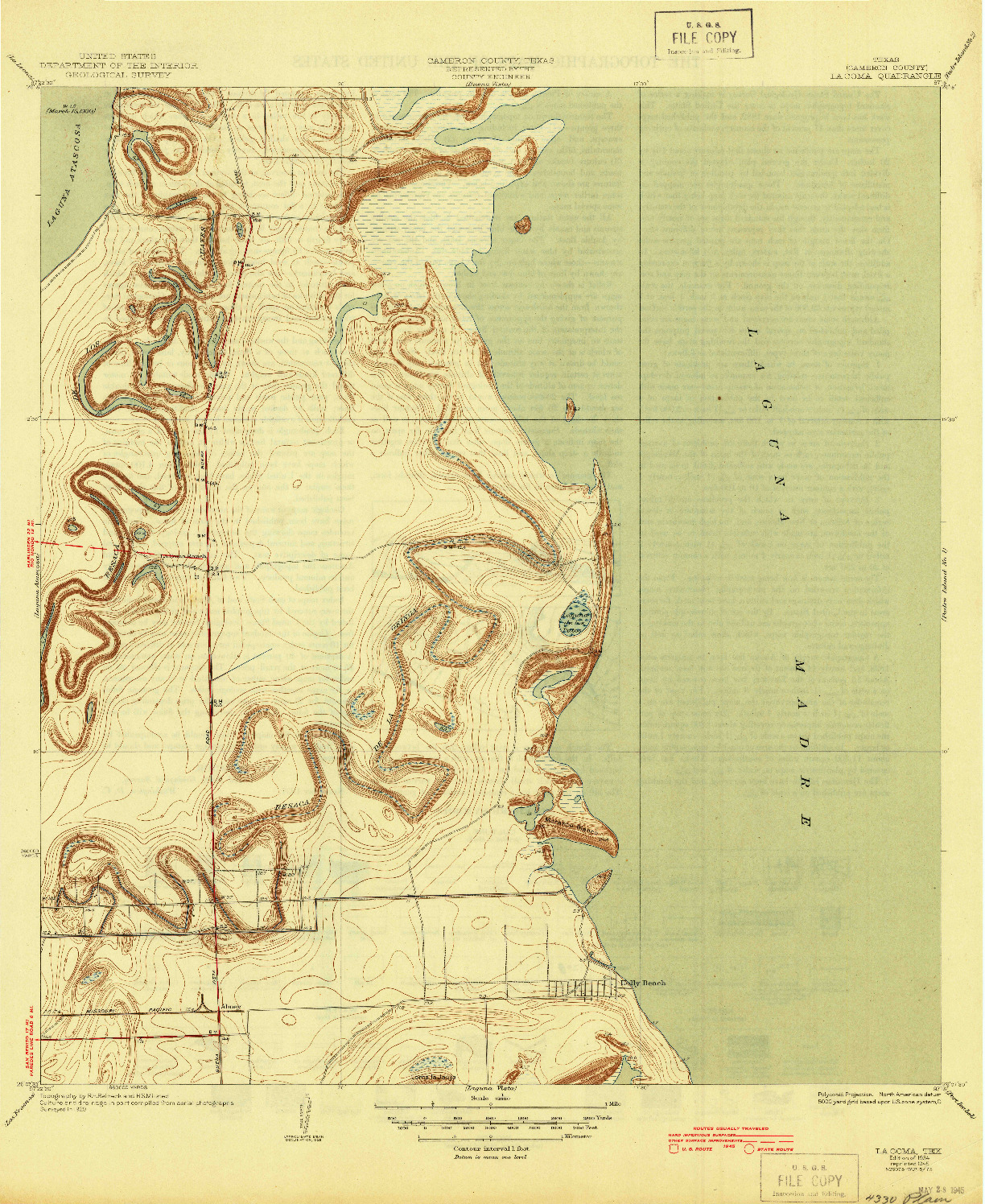 USGS 1:31680-SCALE QUADRANGLE FOR LA COMA, TX 1934