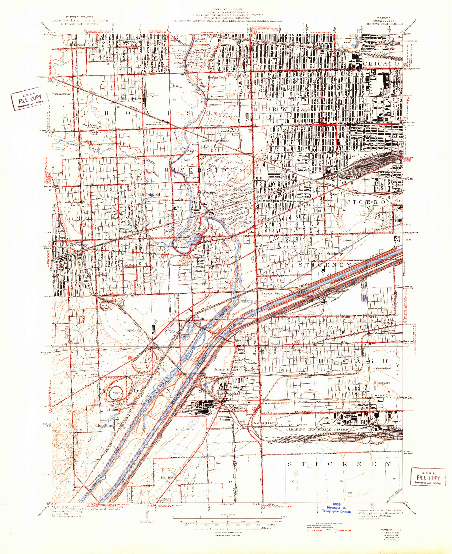 USGS 1:24000-SCALE QUADRANGLE FOR BERWYN, IL 1928