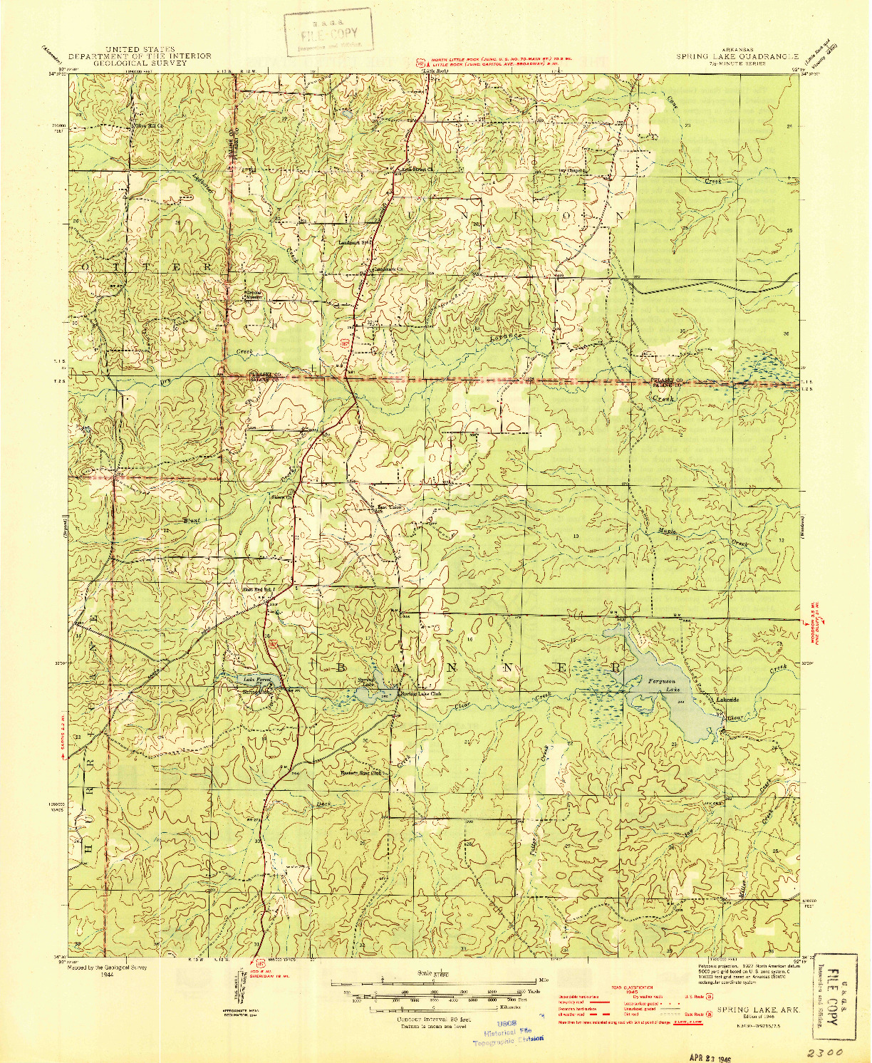 USGS 1:31680-SCALE QUADRANGLE FOR SPRING LAKE, AR 1944