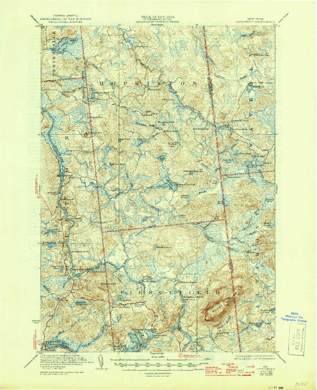 USGS 1:62500-SCALE QUADRANGLE FOR CHILDWOLD, NY 1922