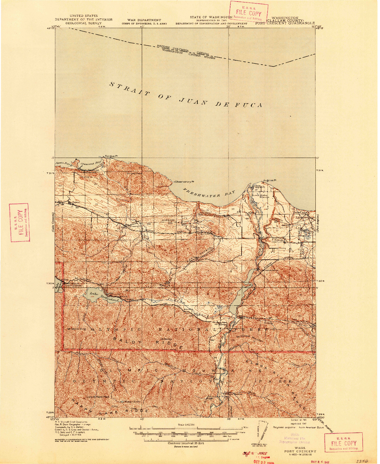 USGS 1:62500-SCALE QUADRANGLE FOR PORT CRESCENT, WA 1919