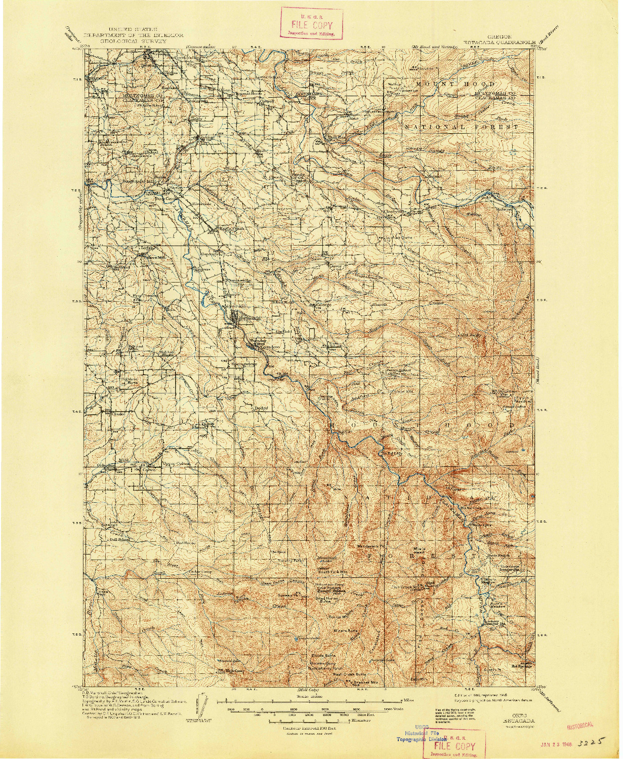 USGS 1:125000-SCALE QUADRANGLE FOR ESTACADA, OR 1916