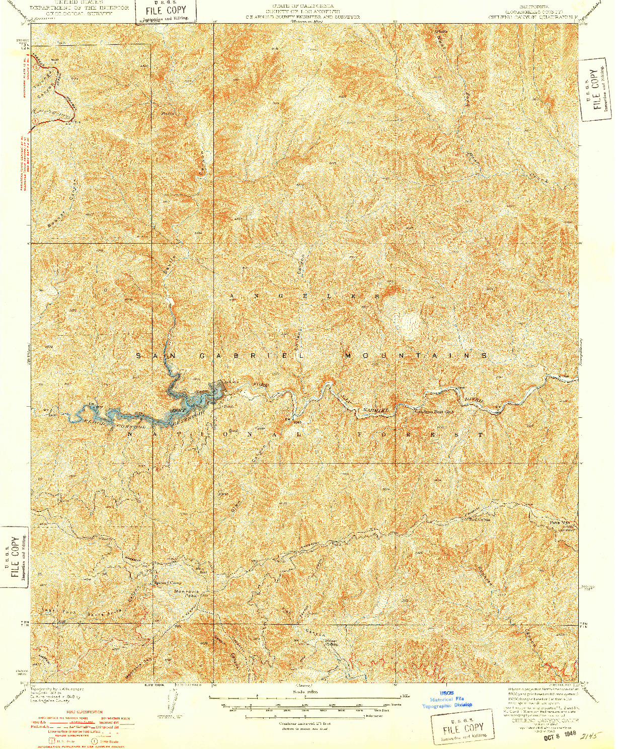 USGS 1:24000-SCALE QUADRANGLE FOR CHILENO CANYON, CA 1942