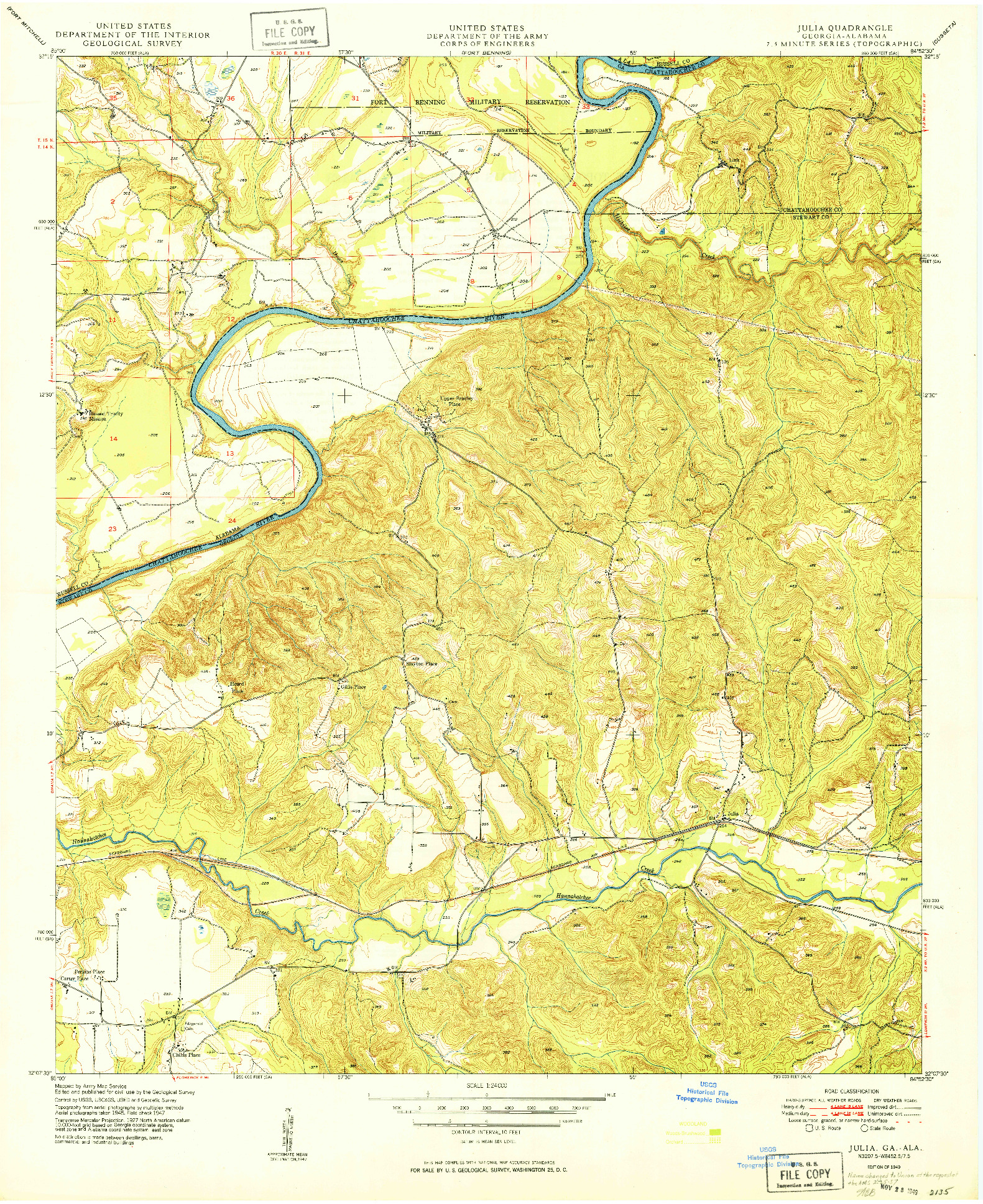 USGS 1:24000-SCALE QUADRANGLE FOR JULIA, GA 1949