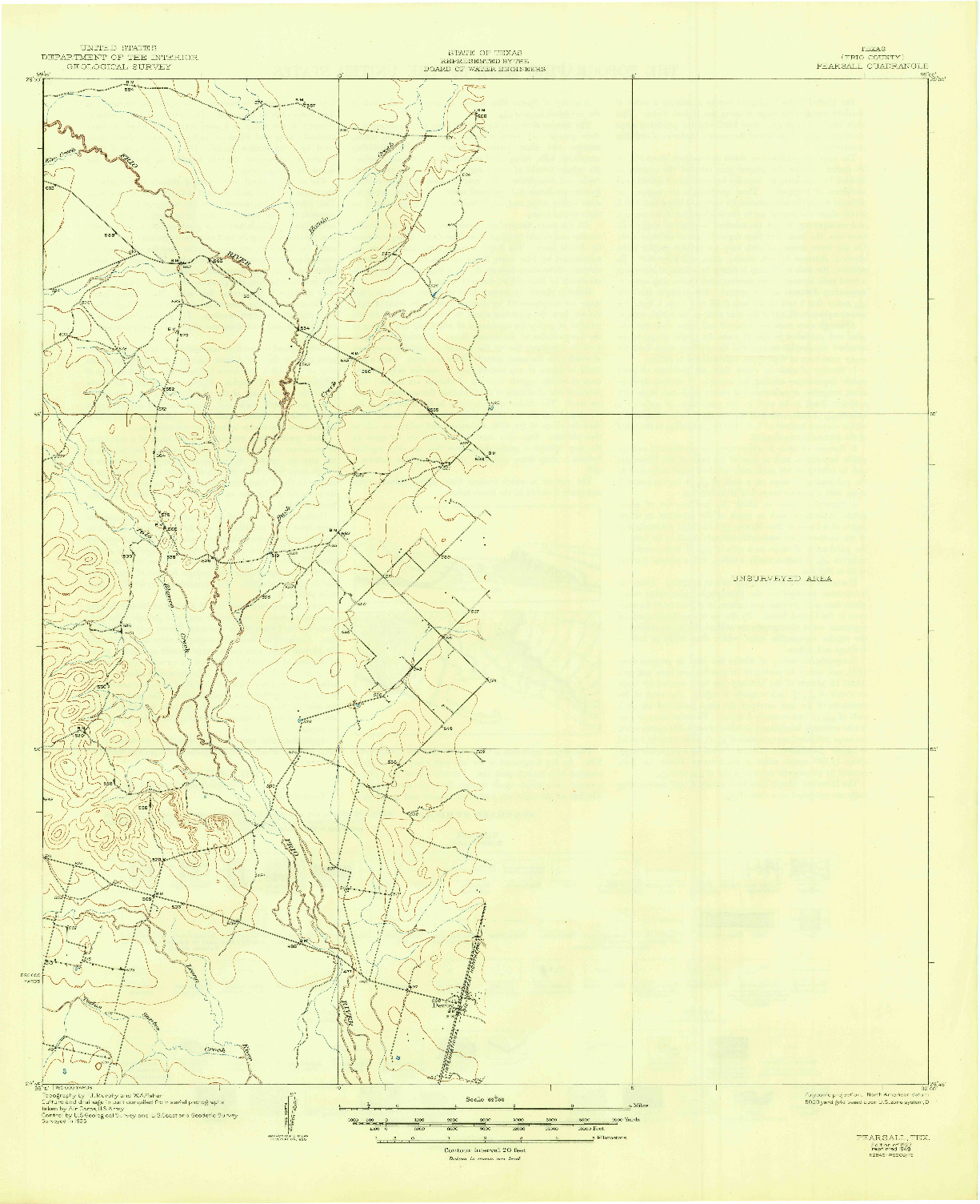 USGS 1:62500-SCALE QUADRANGLE FOR PEARSALL, TX 1927