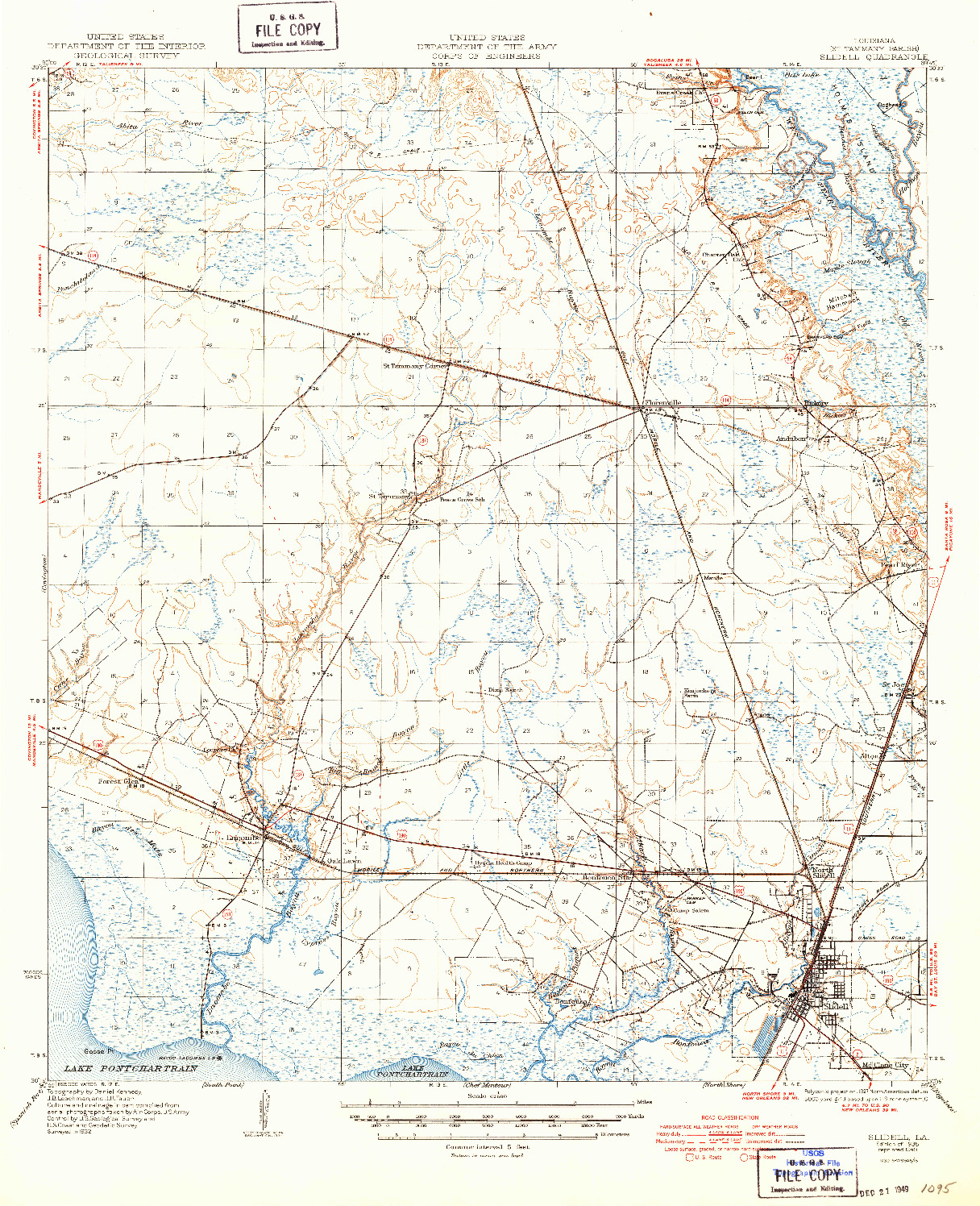 USGS 1:62500-SCALE QUADRANGLE FOR SLIDELL, LA 1935