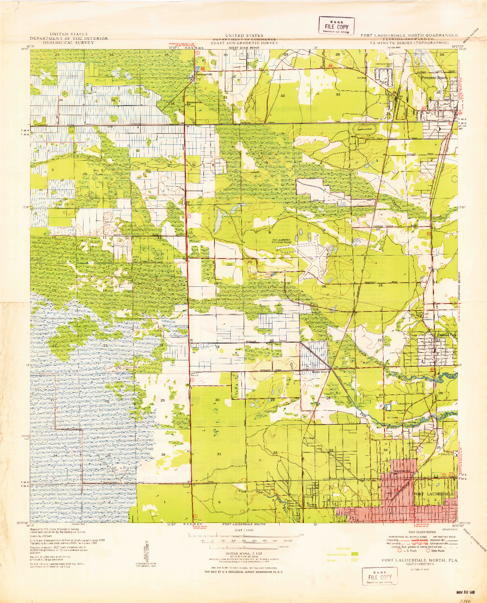 USGS 1:24000-SCALE QUADRANGLE FOR FORT LAUDERDALE NORTH, FL 1949