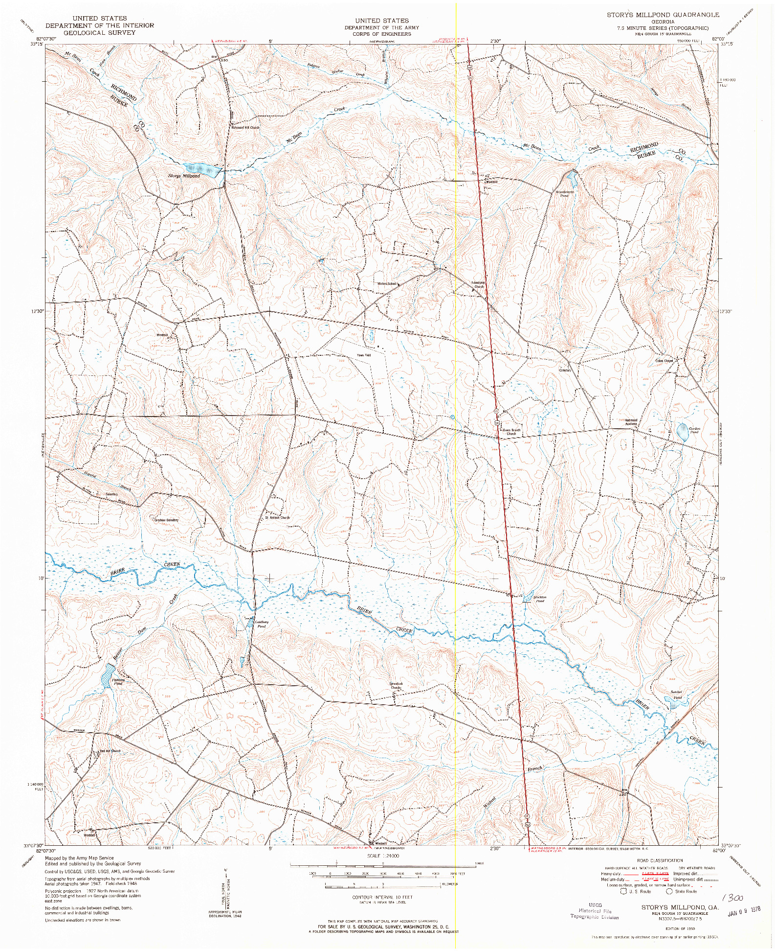 USGS 1:24000-SCALE QUADRANGLE FOR STORYS MILLPOND, GA 1950