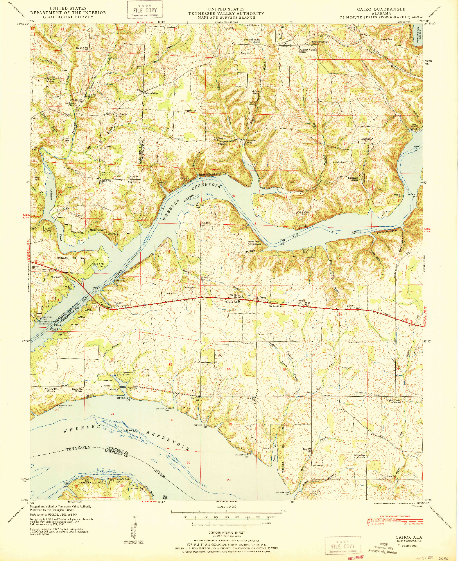 USGS 1:24000-SCALE QUADRANGLE FOR CAIRO, AL 1950