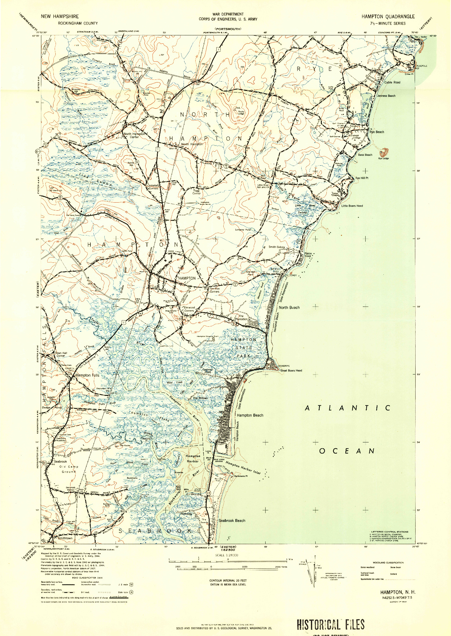 USGS 1:24000-SCALE QUADRANGLE FOR HAMPTON, NH 1944