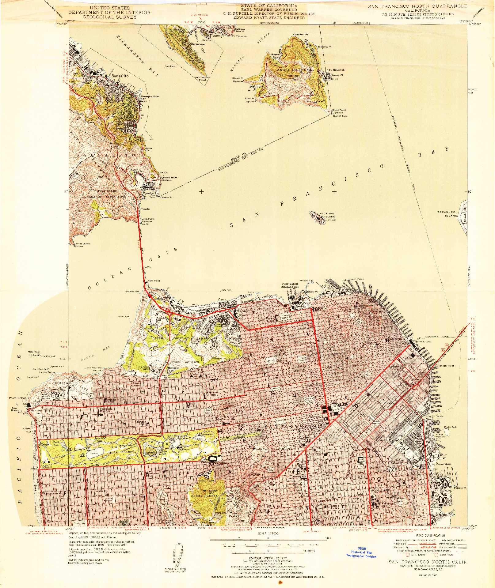 USGS 1:24000-SCALE QUADRANGLE FOR SAN FRANCISCO NORTH, CA 1950