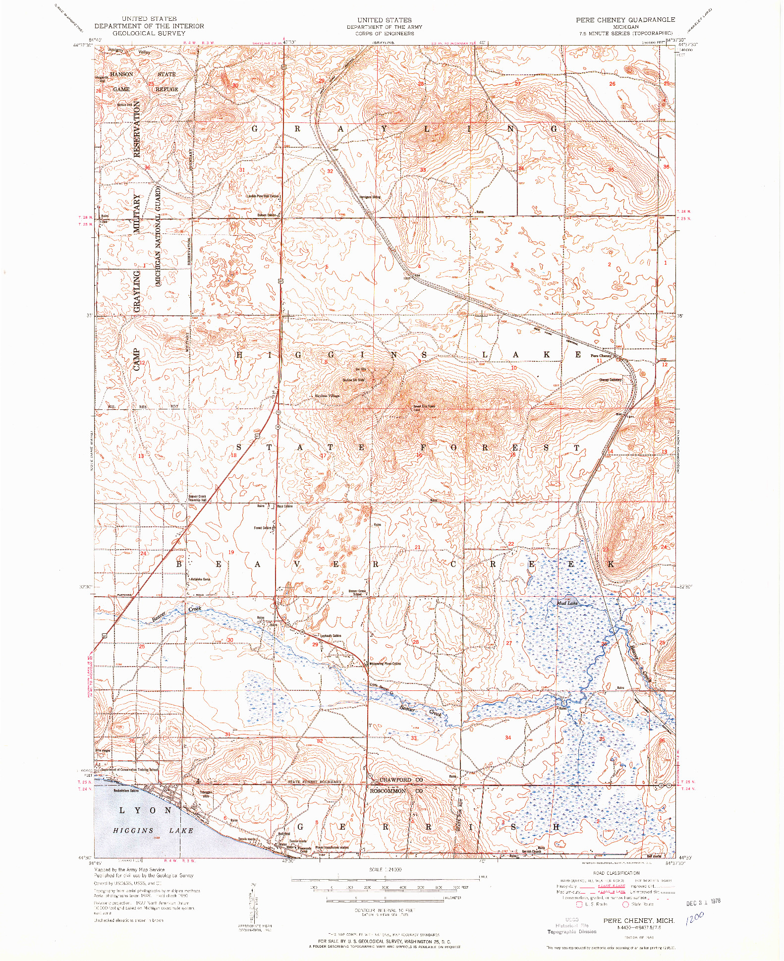 USGS 1:24000-SCALE QUADRANGLE FOR PERE CHENEY, MI 1951