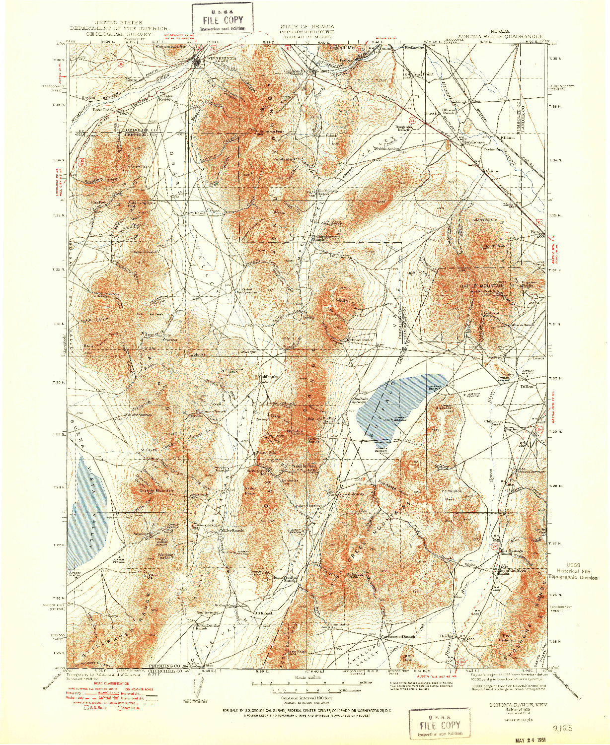 USGS 1:250000-SCALE QUADRANGLE FOR SONOMA RANGE, NV 1939