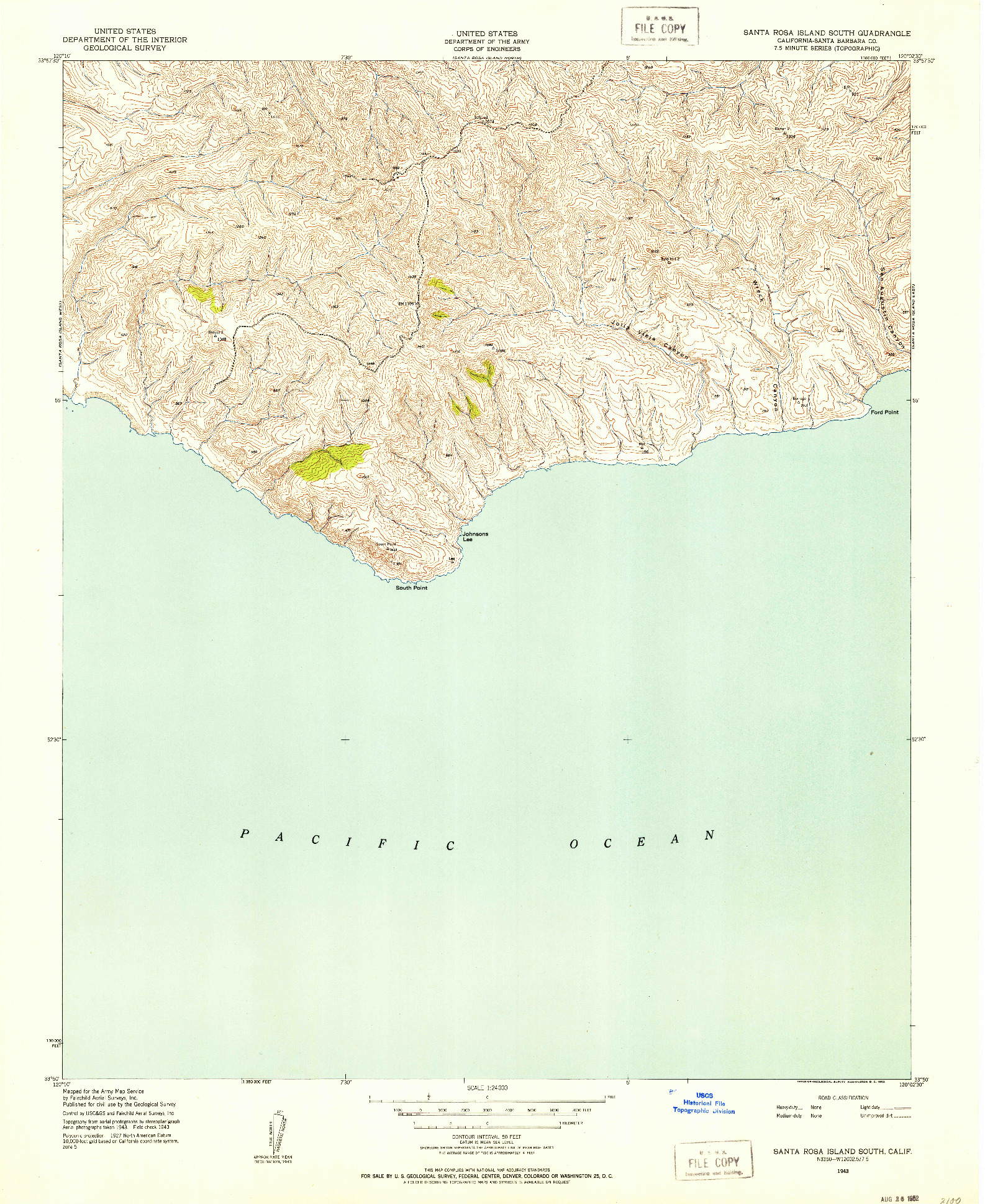 USGS 1:24000-SCALE QUADRANGLE FOR SANTA ROSA ISLAND SOUTH, CA 1943