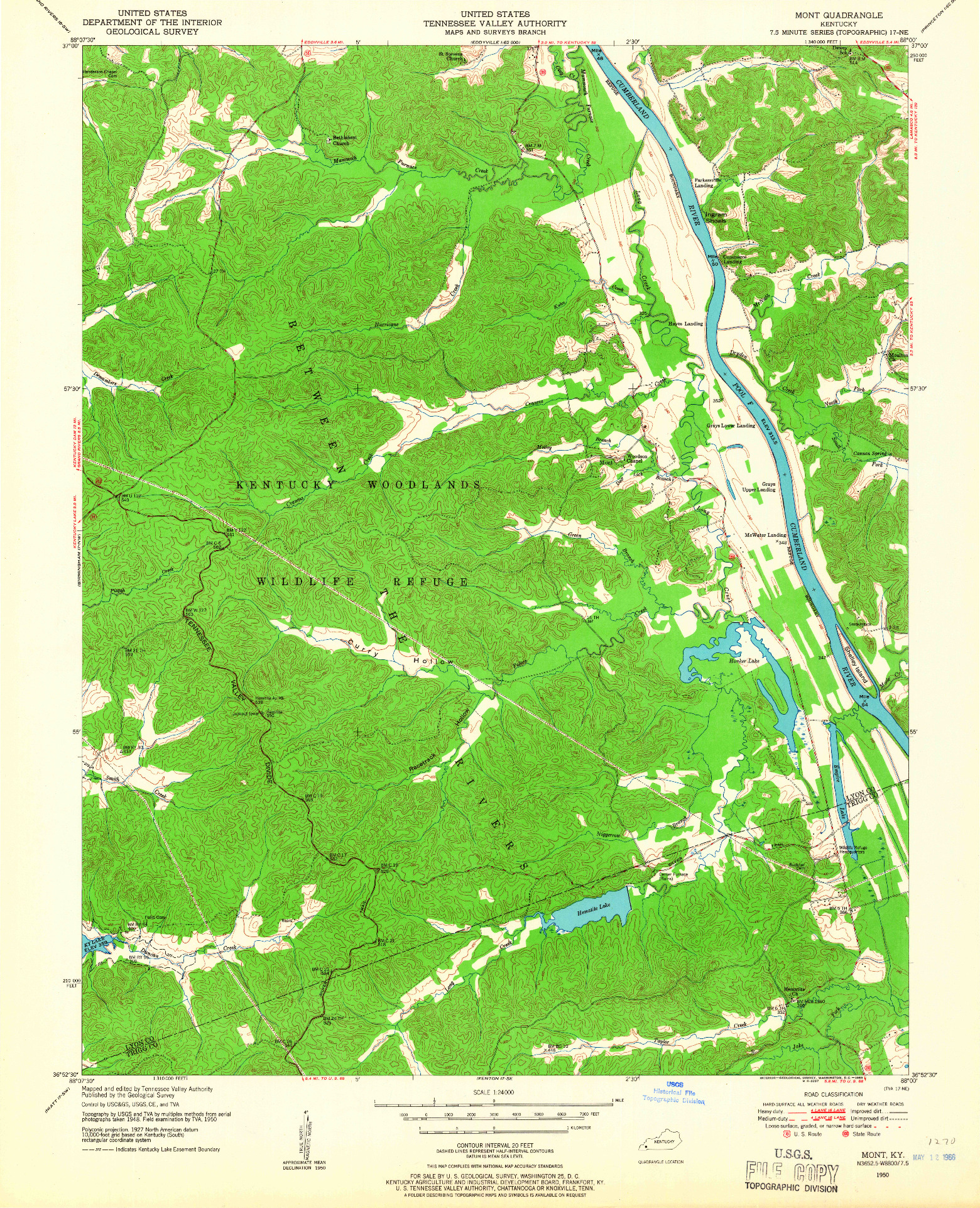 USGS 1:24000-SCALE QUADRANGLE FOR MONT, KY 1950