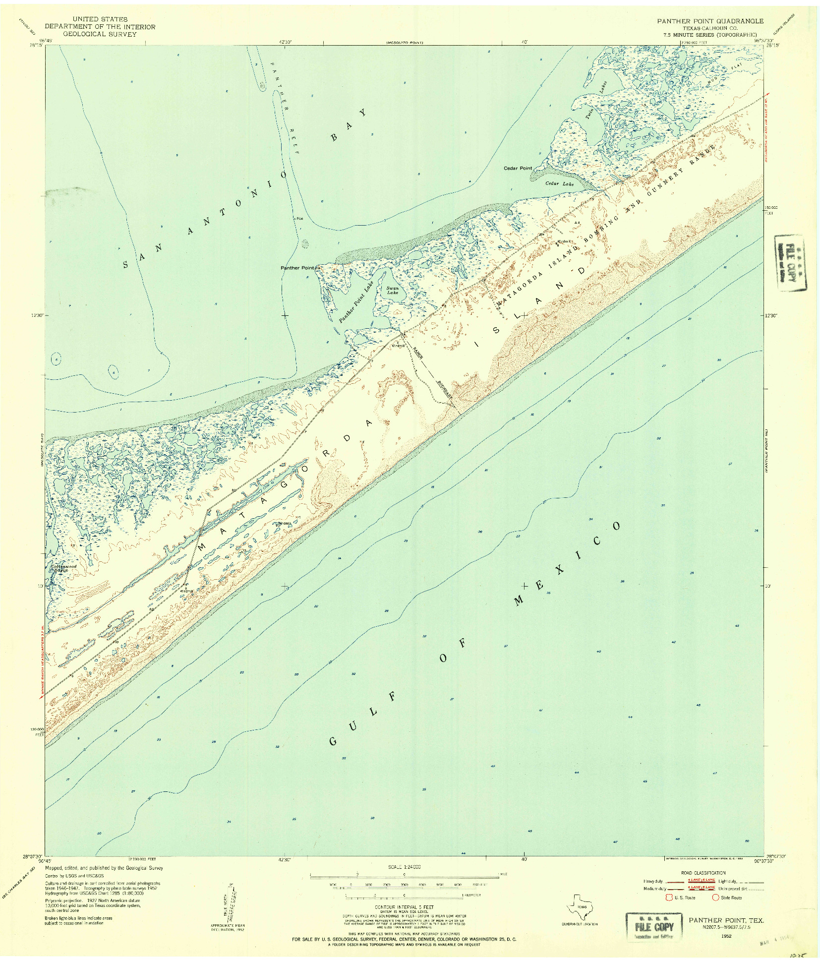 USGS 1:24000-SCALE QUADRANGLE FOR PANTHER POINT, TX 1952