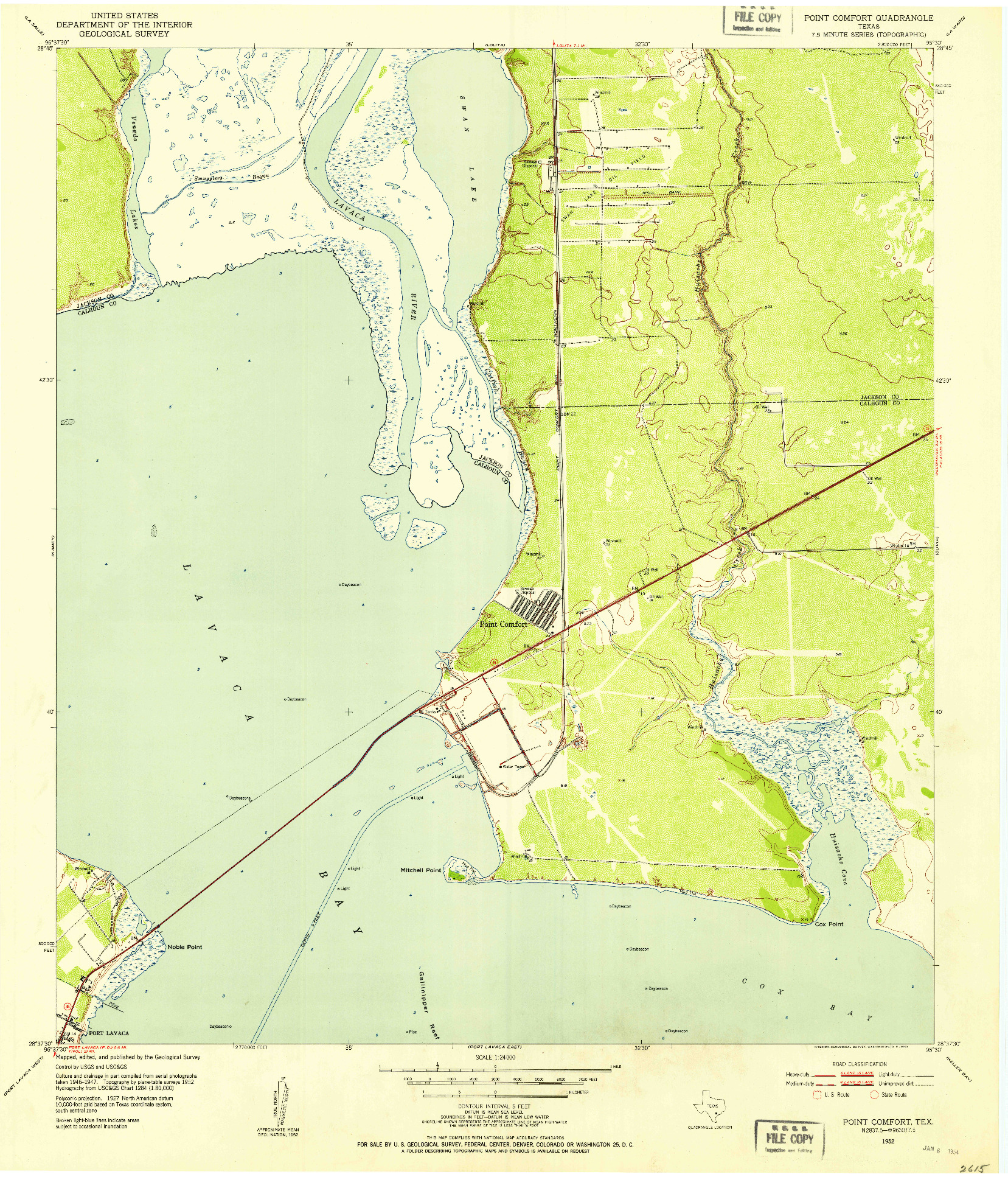 USGS 1:24000-SCALE QUADRANGLE FOR POINT COMFORT, TX 1952