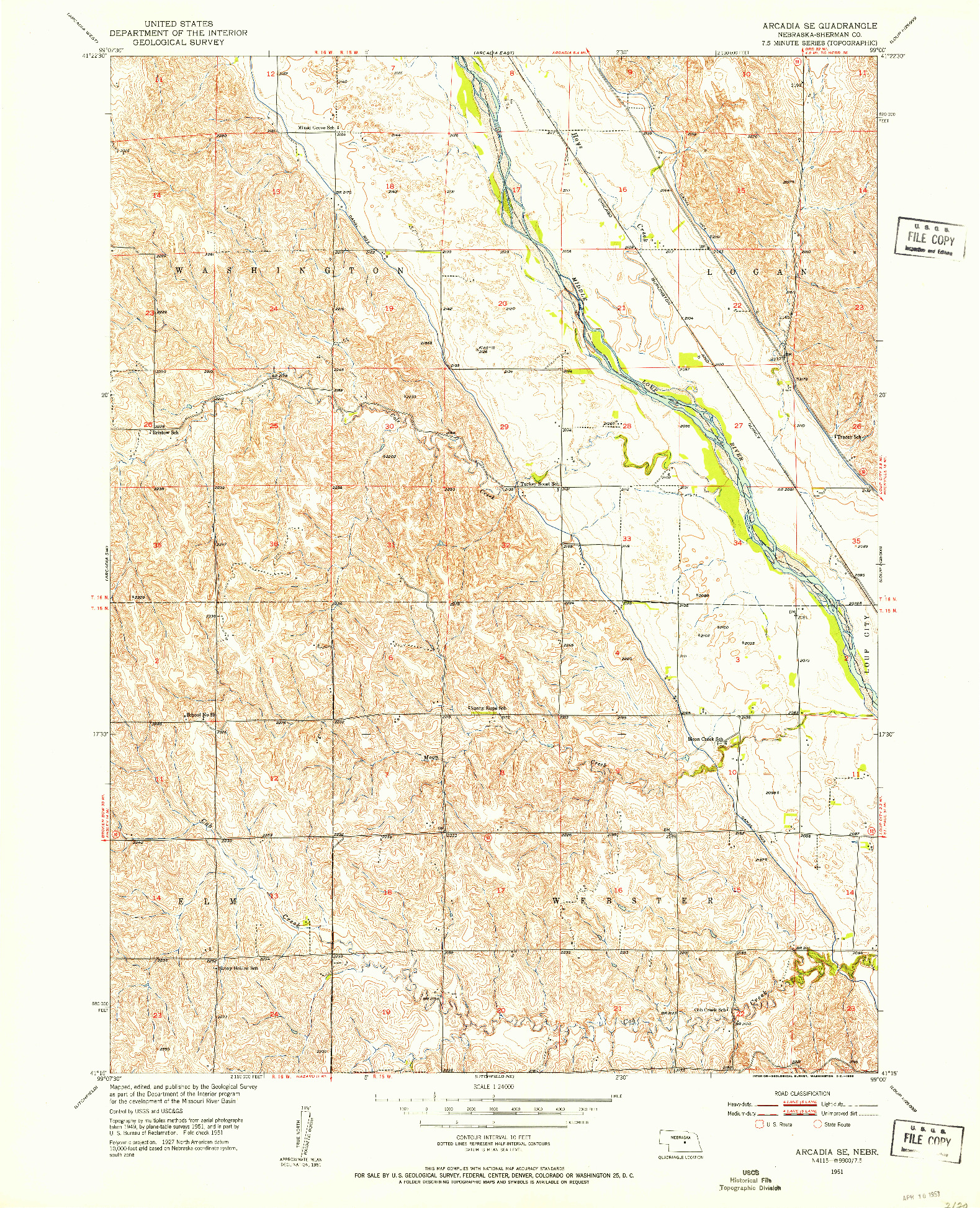 USGS 1:24000-SCALE QUADRANGLE FOR ARCADIA SE, NE 1951
