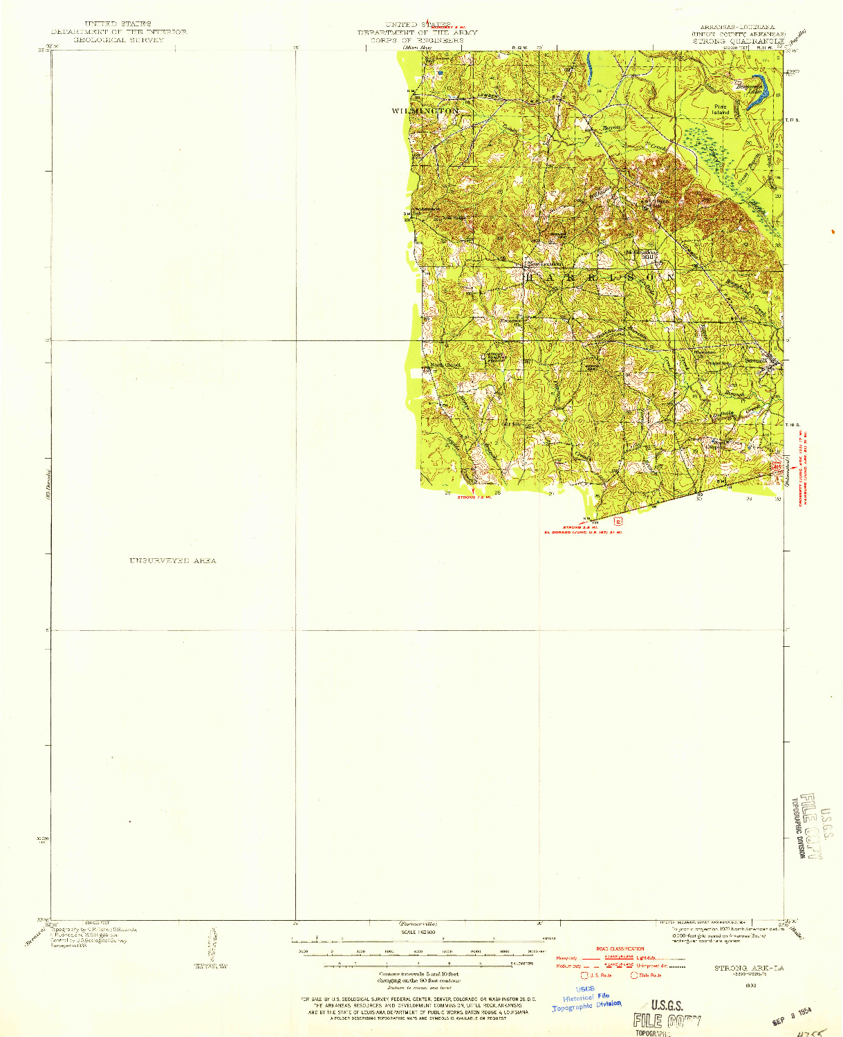 USGS 1:62500-SCALE QUADRANGLE FOR STRONG, AR 1933