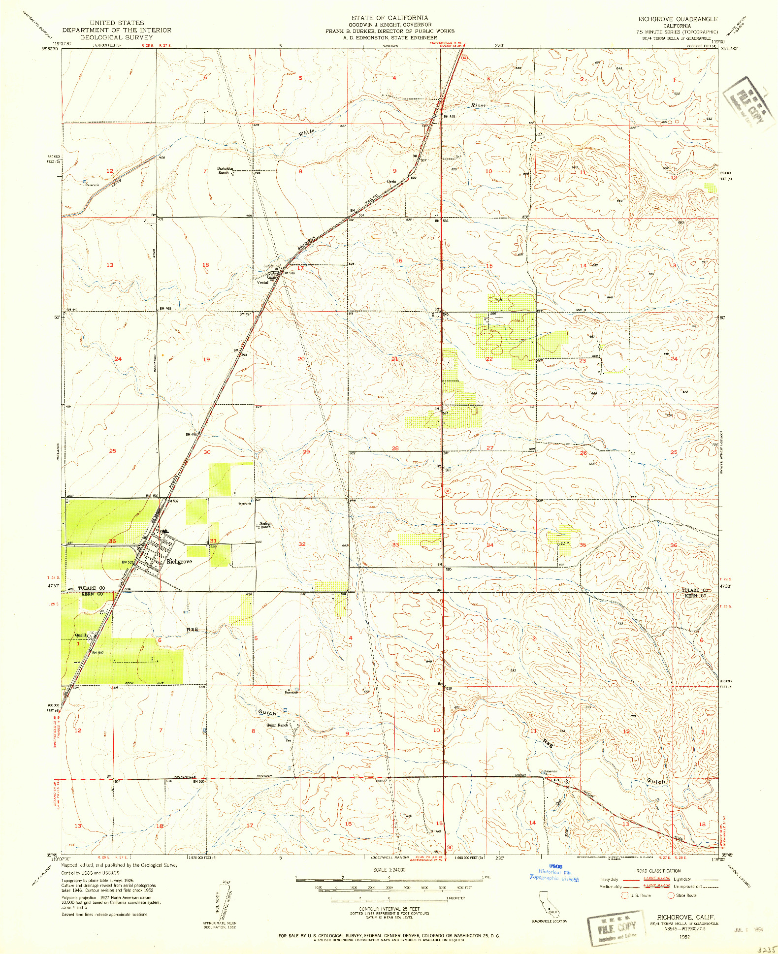 USGS 1:24000-SCALE QUADRANGLE FOR RICHGROVE, CA 1952