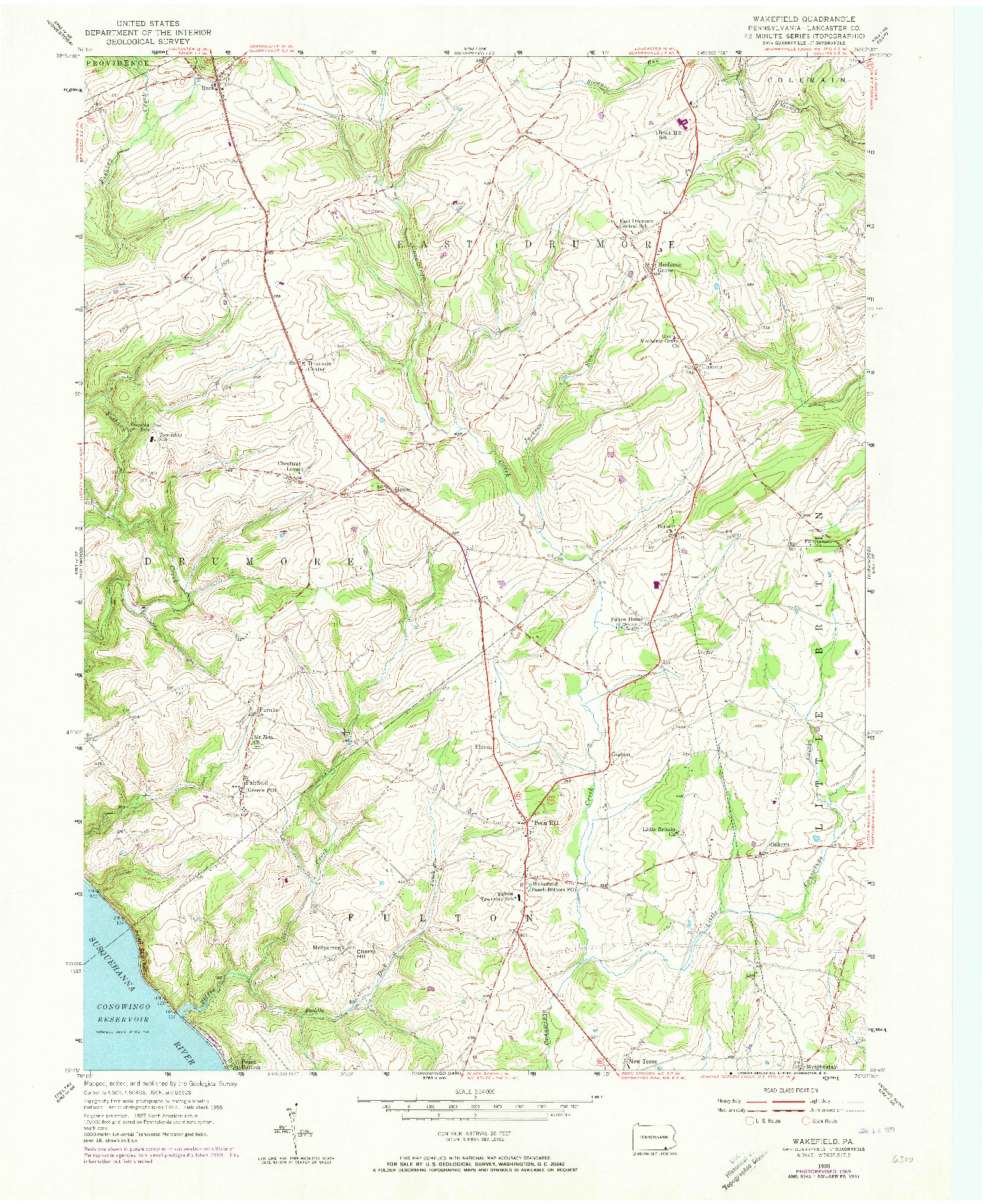 USGS 1:24000-SCALE QUADRANGLE FOR WAKEFIELD, PA 1955