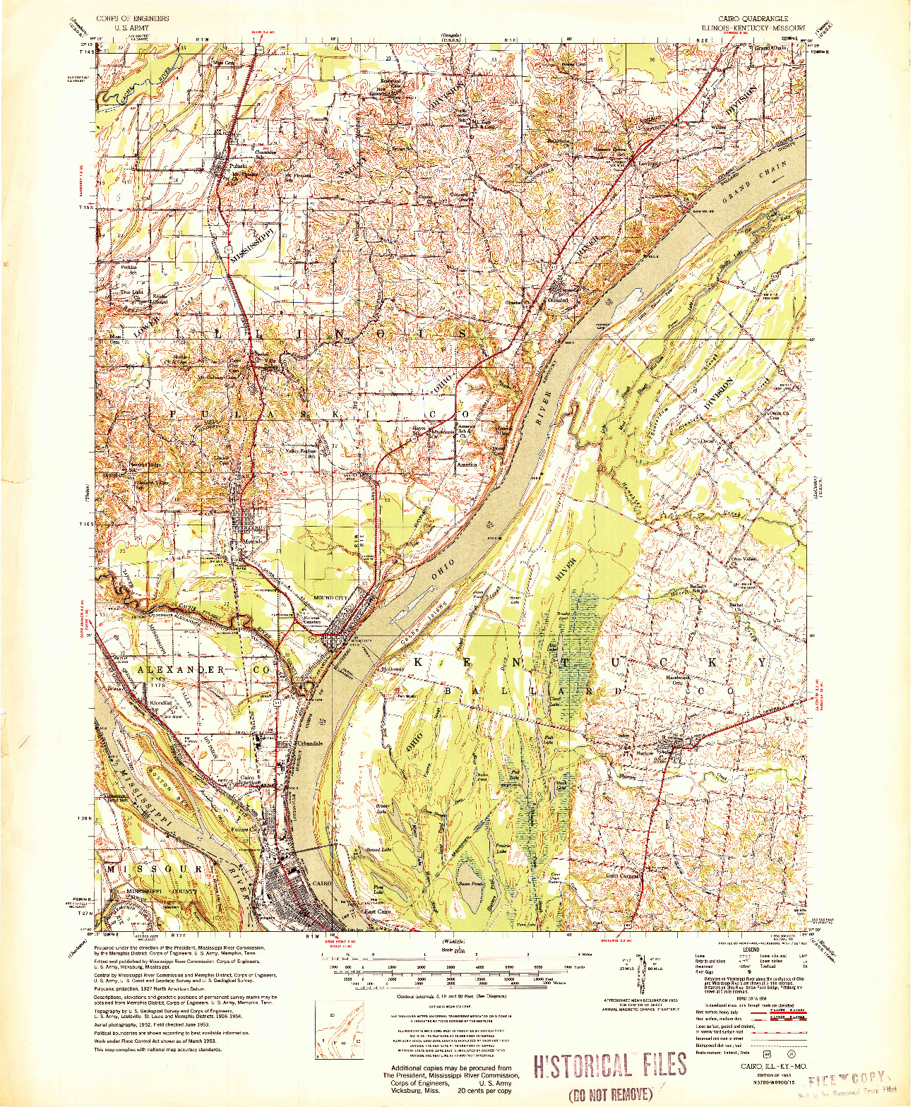 USGS 1:62500-SCALE QUADRANGLE FOR CAIRO, IL 1955