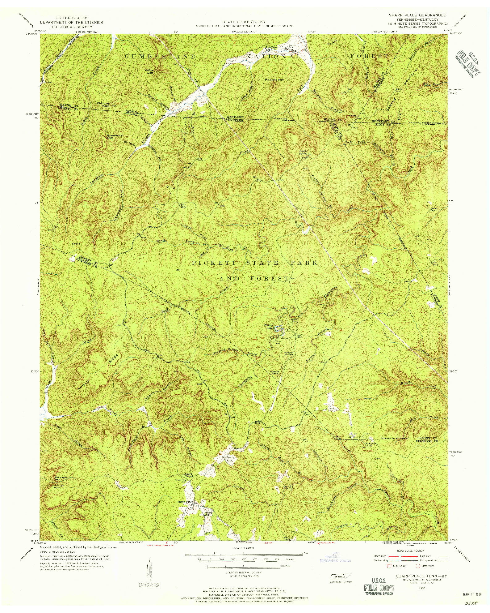 USGS 1:24000-SCALE QUADRANGLE FOR SHARP PLACE, TN 1955