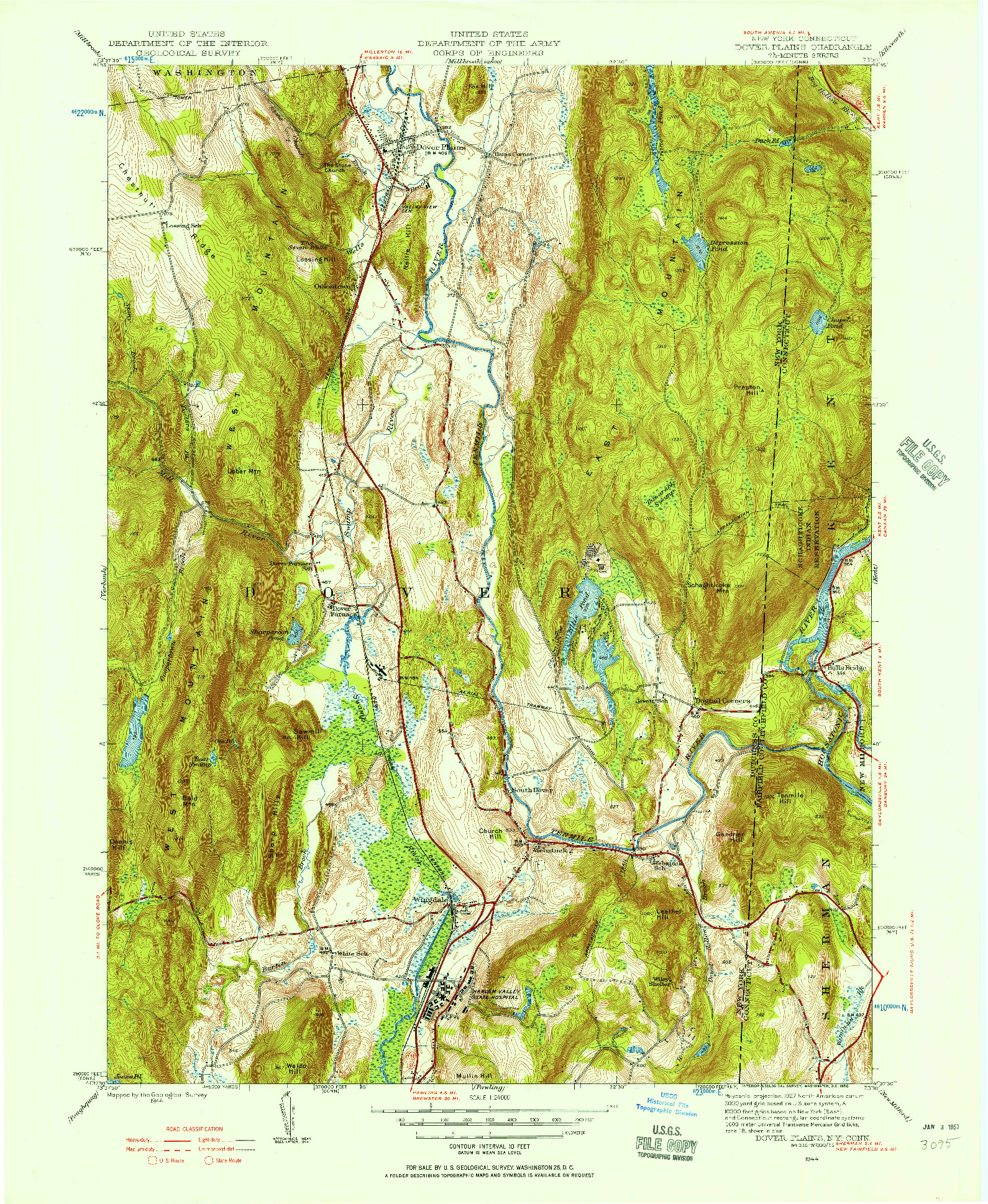 USGS 1:24000-SCALE QUADRANGLE FOR DOVER PLAINS, NY 1944